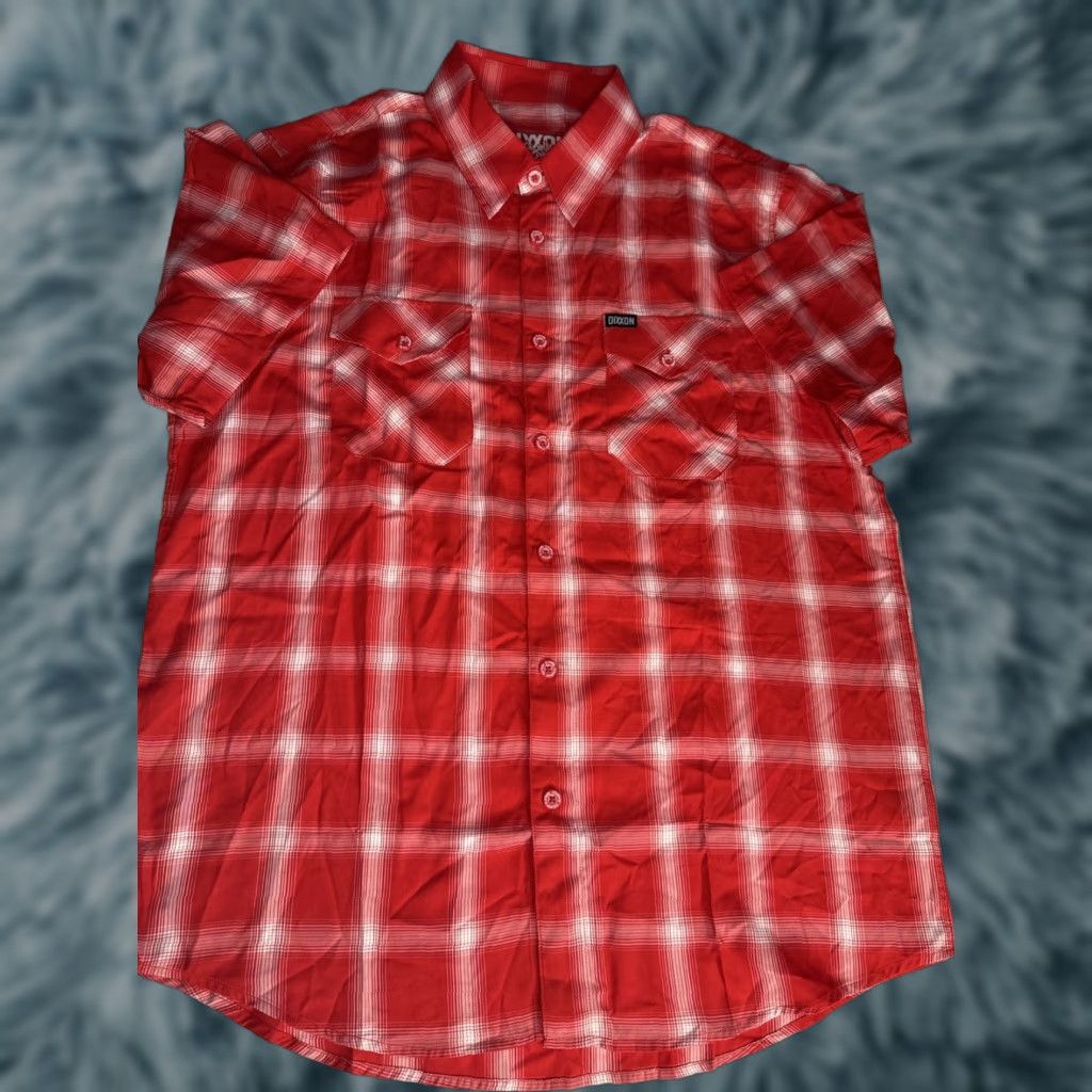 Vintage VINTAGE Dixxon Shirt Mens XL Red Plaid Button-Up Third Street Bamboo Shirt Sz XL Shirt Mens Red Plaid Button-Up Dixxon Bamboo Sz XL Men Casual Shirt Size US XL / EU 56 / 4 - 1 Thumbnail
