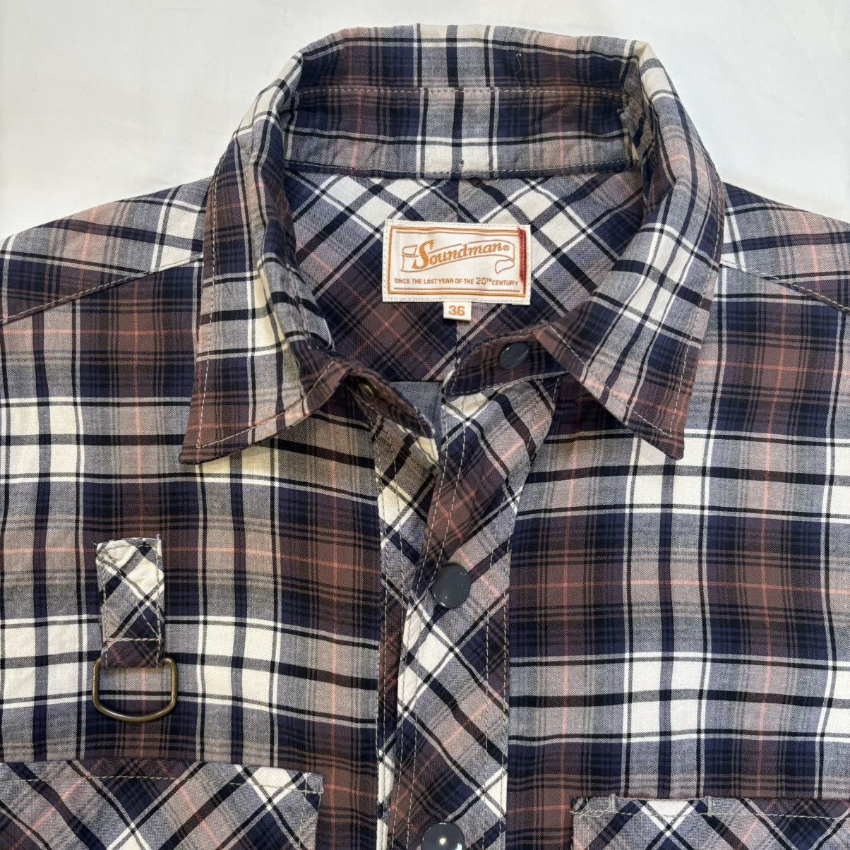 Soundman Soundman Japan Plaid Zip Shirt Jacket (Waldes Zipper) Size US S / EU 44-46 / 1 - 3 Thumbnail