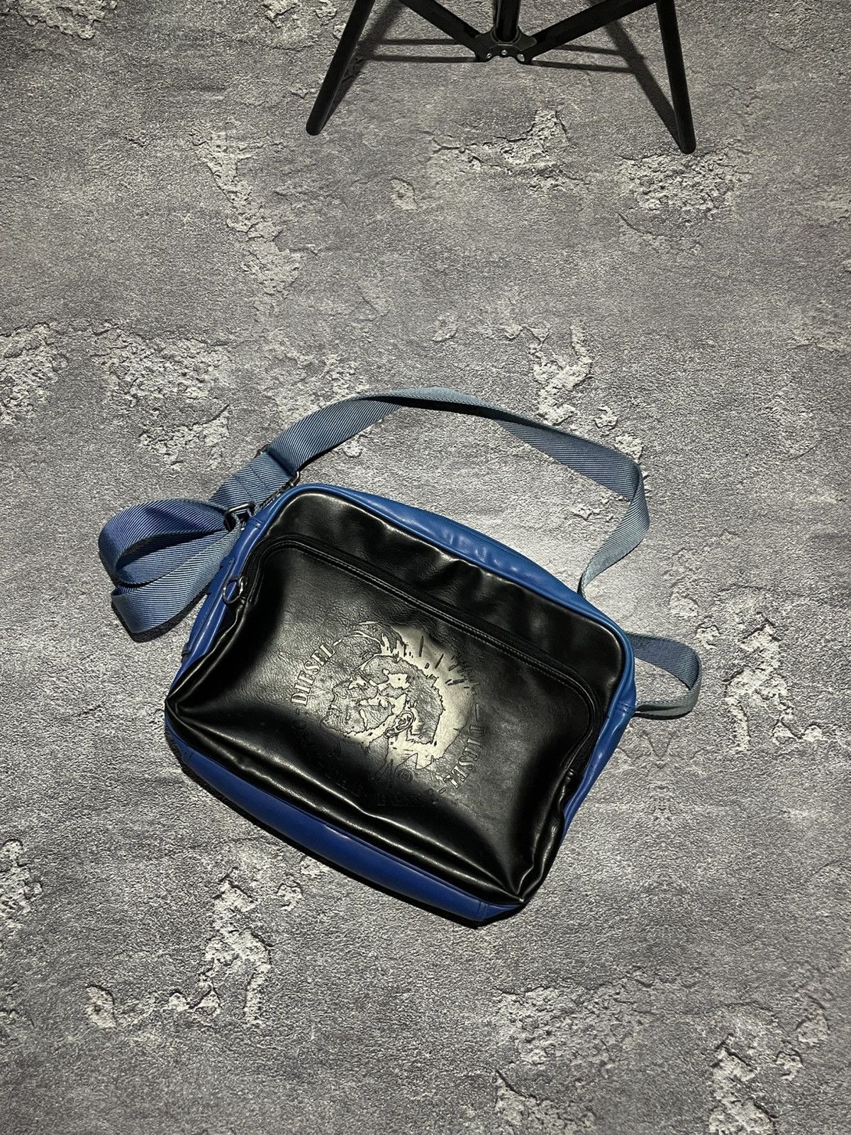Vintage Y2K Leather Crossbody Diesel Bag Avant-Garde in Black, Women's