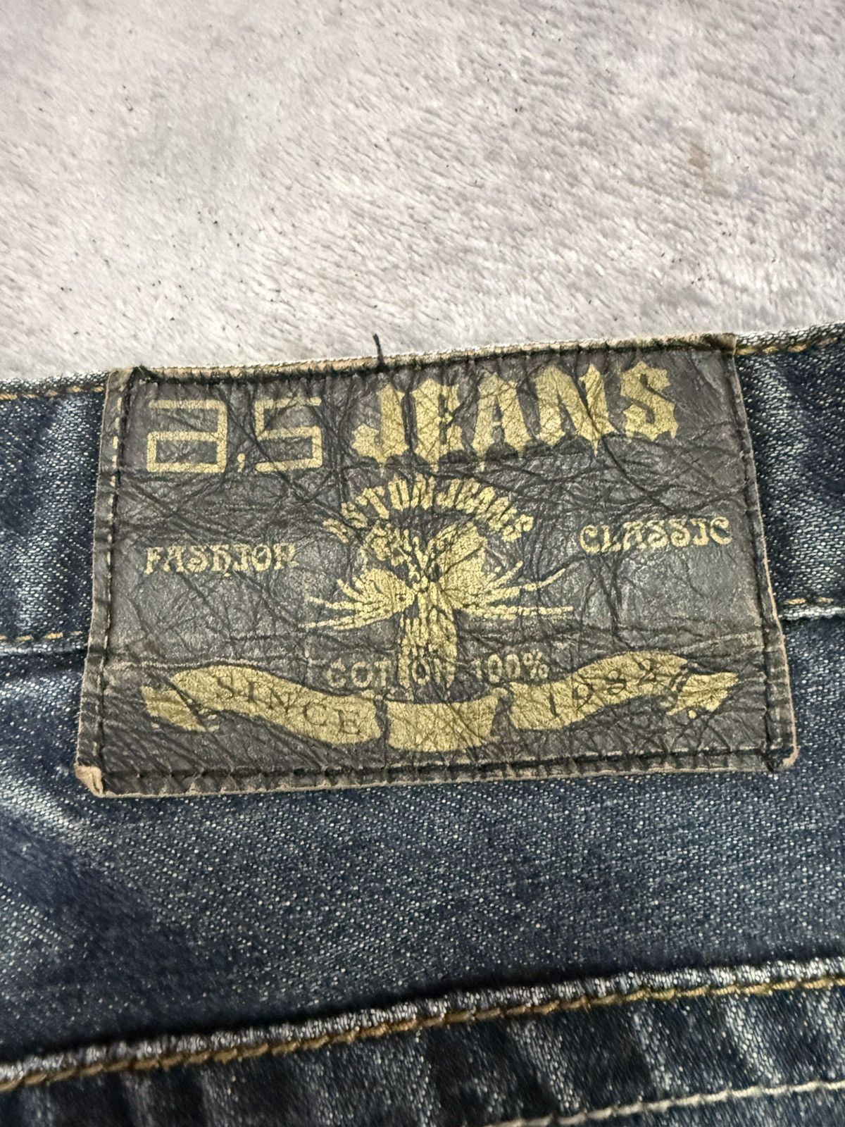 Japanese Brand × LOWBOX A.S Jeans Japan Poems Distressed Claw Mark Jeans Size US 29 - 14 Thumbnail