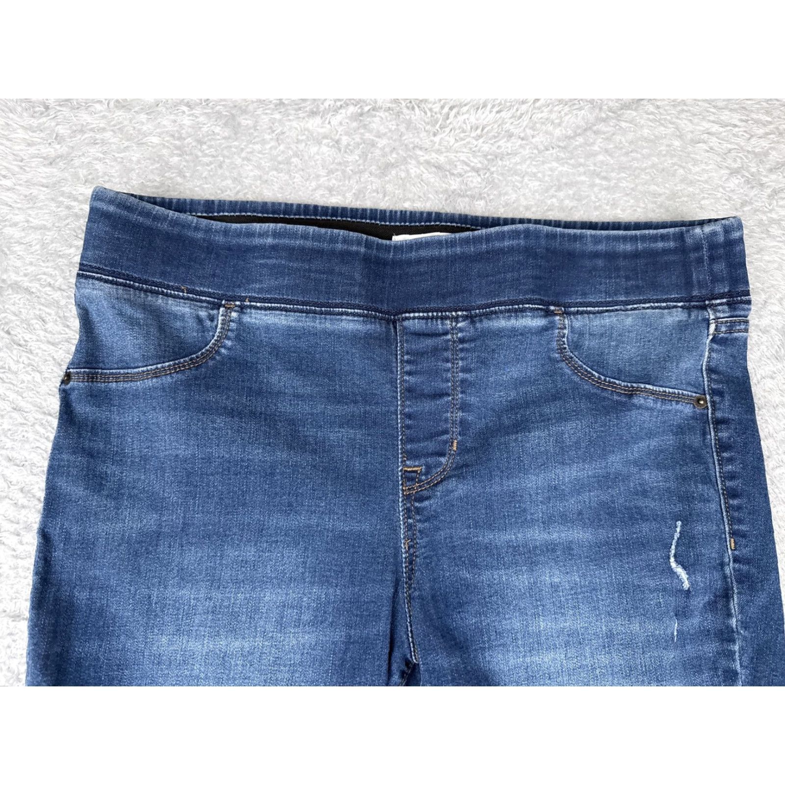 Old Navy Old Navy Jeans Womens 14 Blue Rockstar Jeggings Distressed Pull-On Skinny Ankle Size 36" / US 14 / IT 50 - 4 Thumbnail