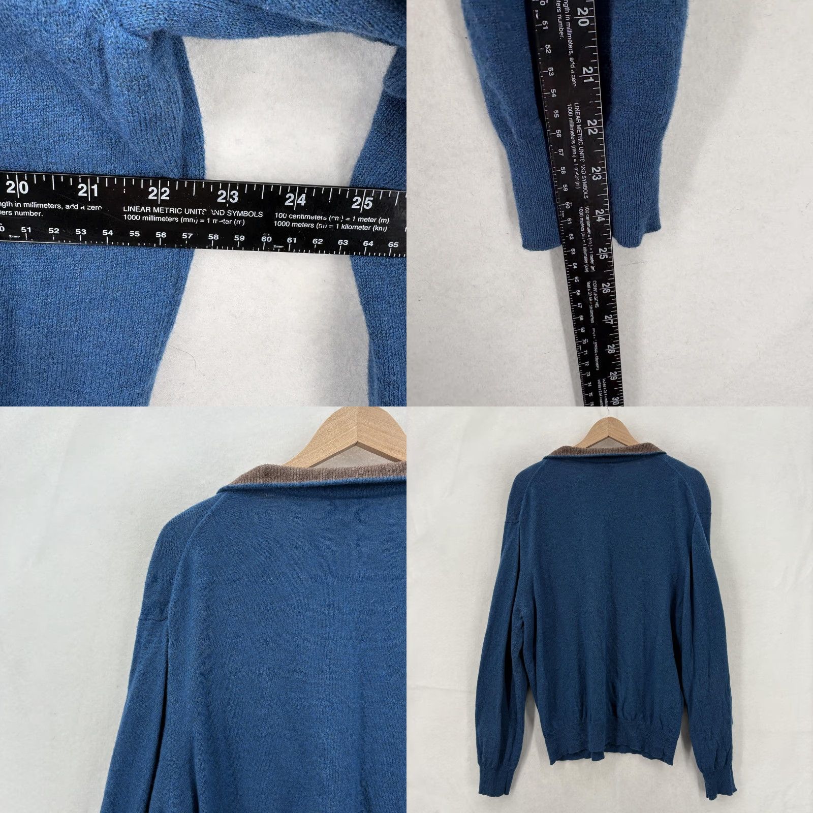 Jos. A. Bank Jos. A. Bank Sweater Mens XL Blue Wool Nylon Pullover Long Sleeve Knitted Knit Collared Button Solid Wool Blend Pullover XL Mens Blue Size US XL / EU 56 / 4 - 8 Thumbnail