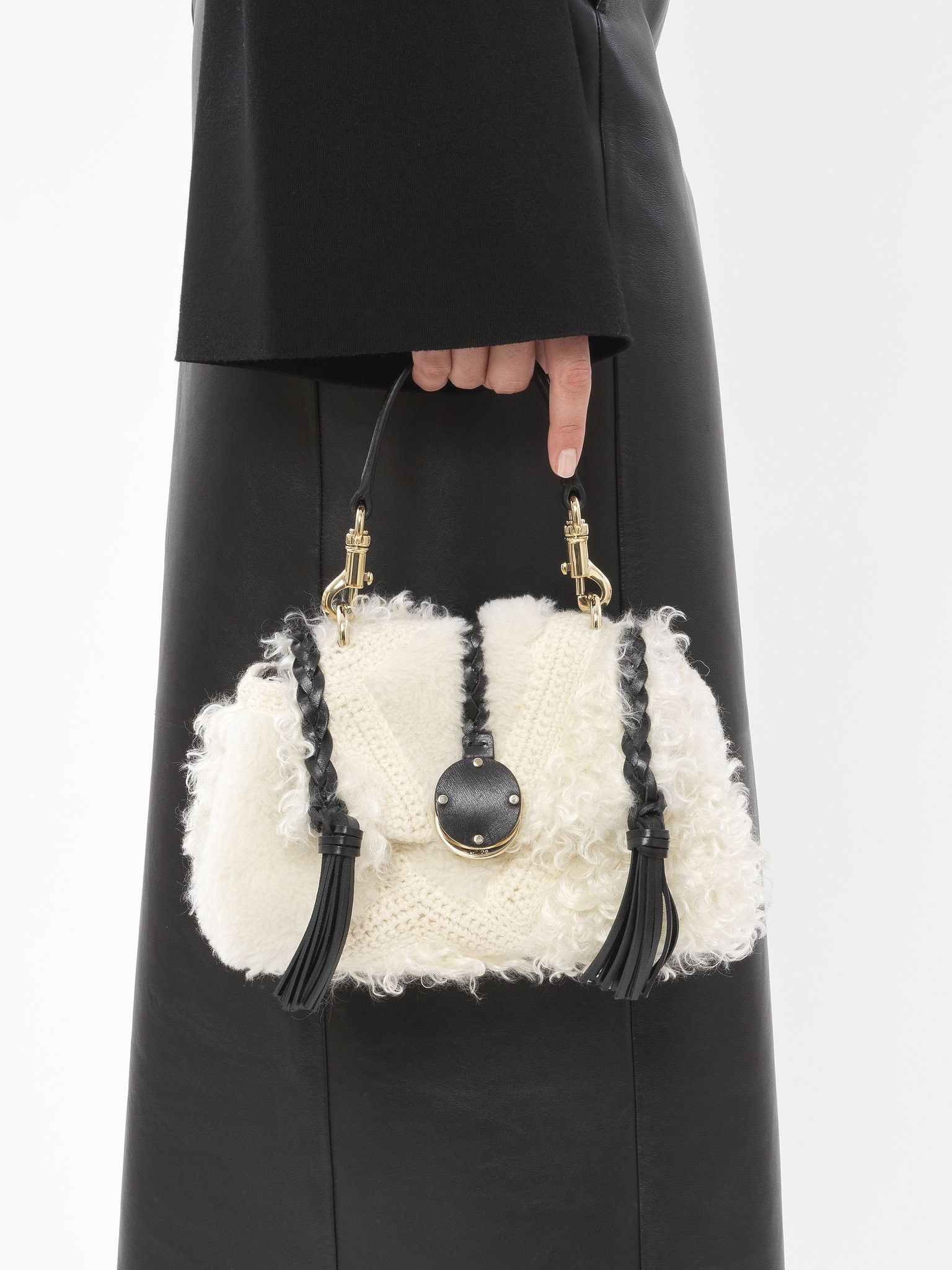 Chloe o1loc1c1224 Size: OS / CHC23 Mini Penelope Bag White/Black Size ONE SIZE - 2 Thumbnail