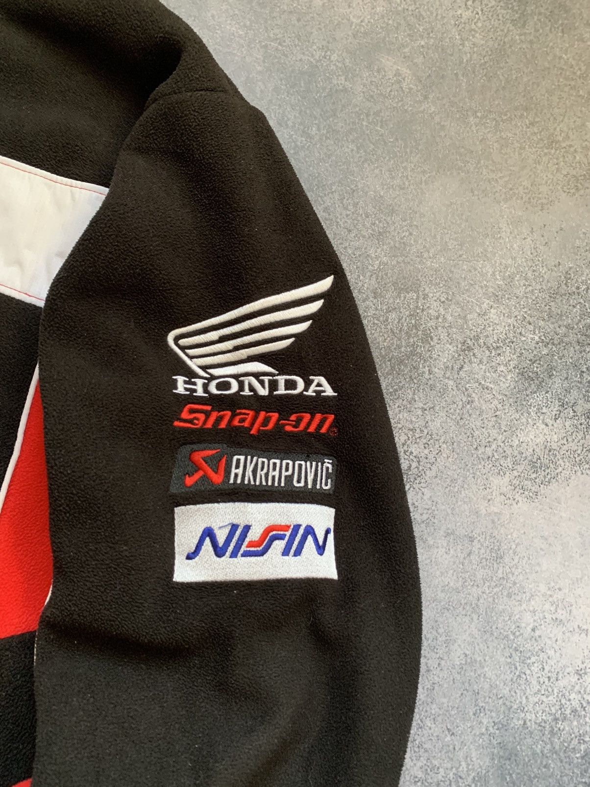 Honda × Vintage Vintage Honda Racing Distressed Fleece Jacket World Racing Size US XL / EU 56 / 4 - 9 Thumbnail