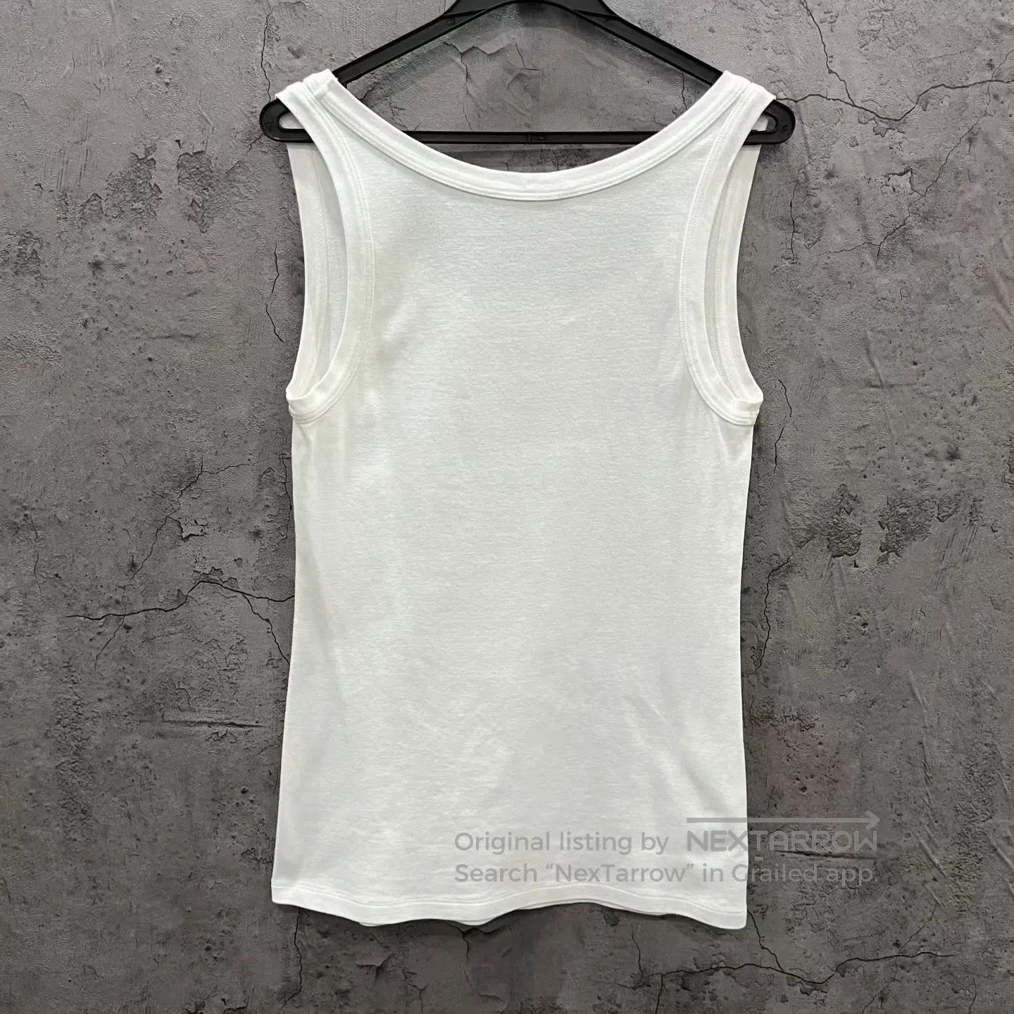 Prada Prada White Metal Triangle Logo Tank Top| Size M / US 6-8 / IT 42-44 - 2 Thumbnail