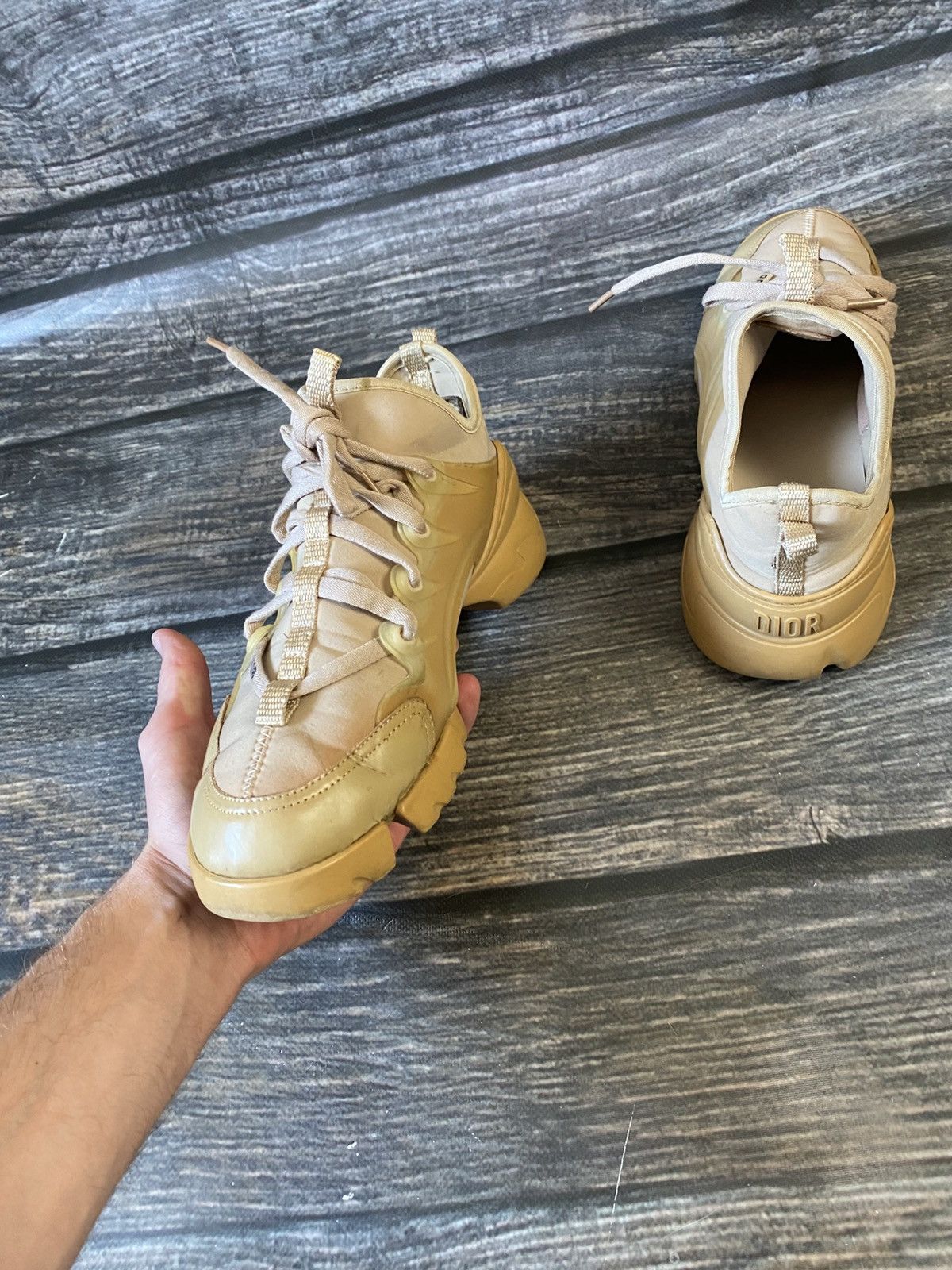 Dior Dior D Connect Trainers Low Top Sneakers Beige Size US 10 / IT 40 - 3 Thumbnail