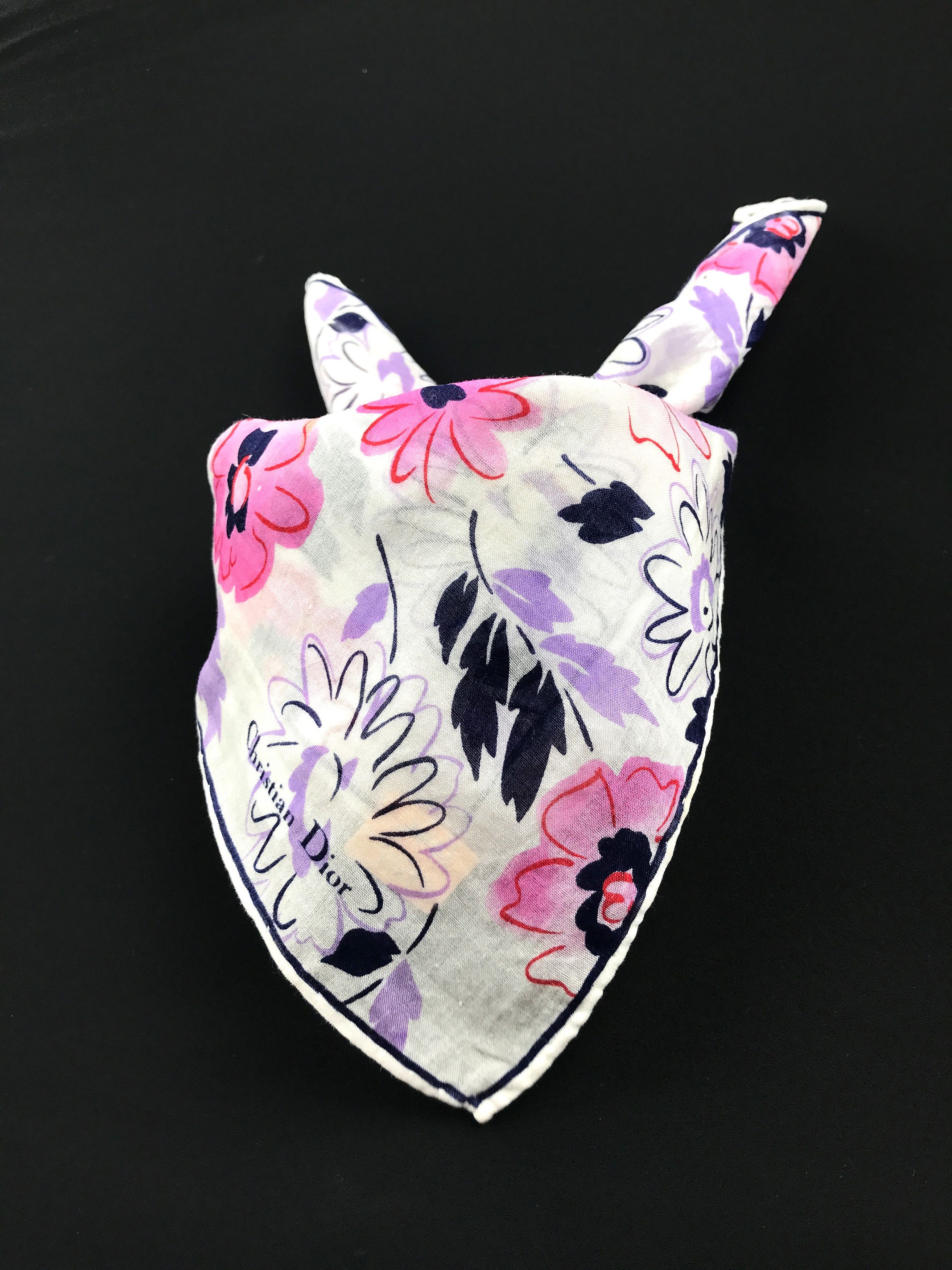 Christian Dior Monsieur × Vintage Vintage Christian Dior Bandana Neckerchief Handkerchief Size ONE SIZE - 3 Thumbnail