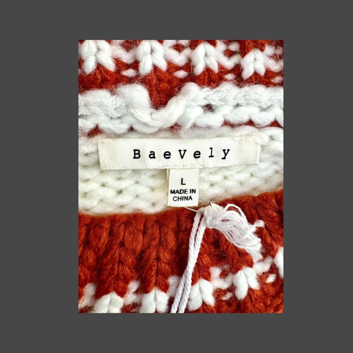 Other BaeVely Women’s Cream Rust Knit Tennis Sweater Sz L Size L / US 10 / IT 46 - 9 Thumbnail