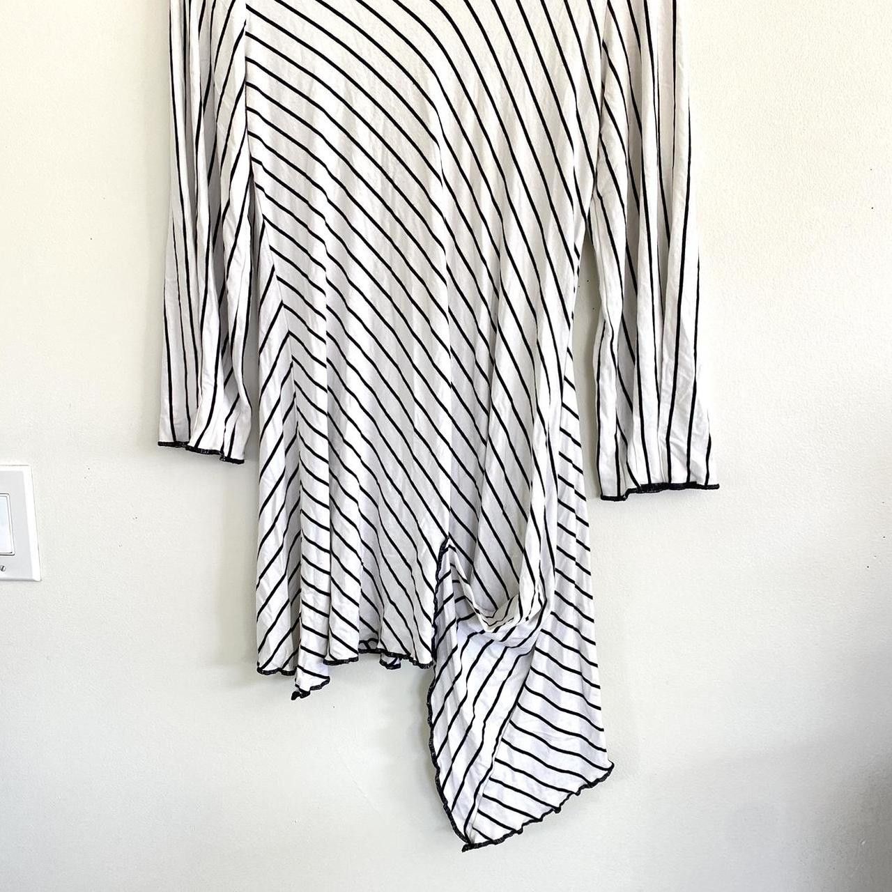 Vintage T. ELLIOT WHITE BLACK STRIPED ASYMMETRICAL MINI DRESS MEDIUM Size M / US 6-8 / IT 42-44 - 5 Thumbnail