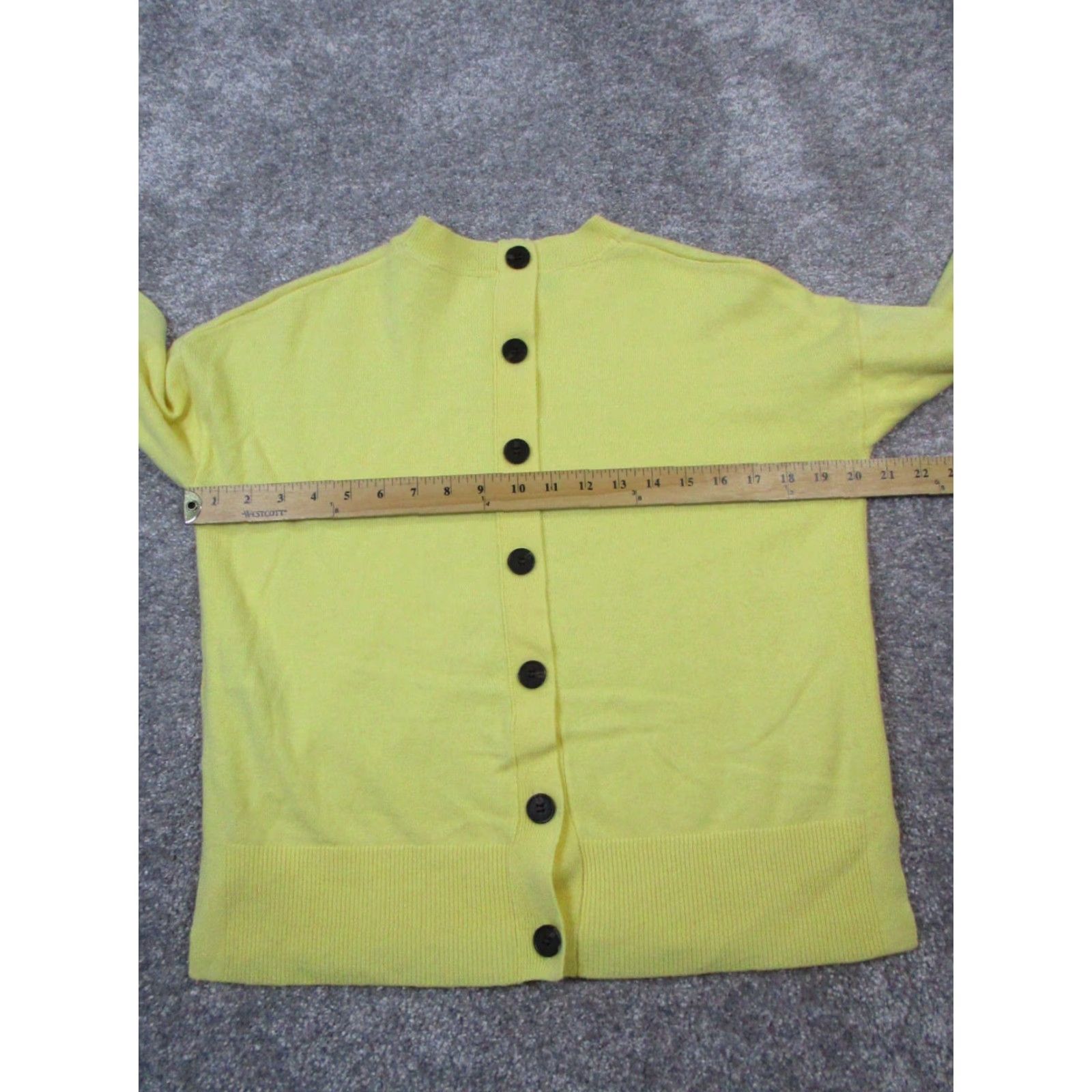 Vintage Hobbs Womens XS Yellow Merino Wool Blend Knit Crew Neck Pullover Sweater - Casual, Long Sleeve, Solid Knit Size XS / US 0-2 / IT 36-38 - 5 Thumbnail