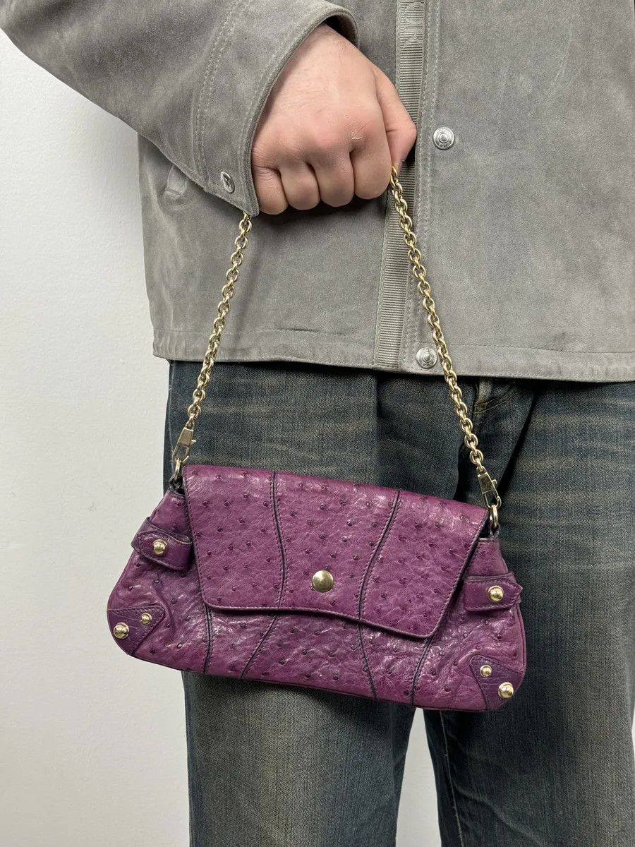 Gucci AW2003 Gucci Purple Ostrich Leather Handle Clutch Bag Size ONE SIZE - 2 Thumbnail