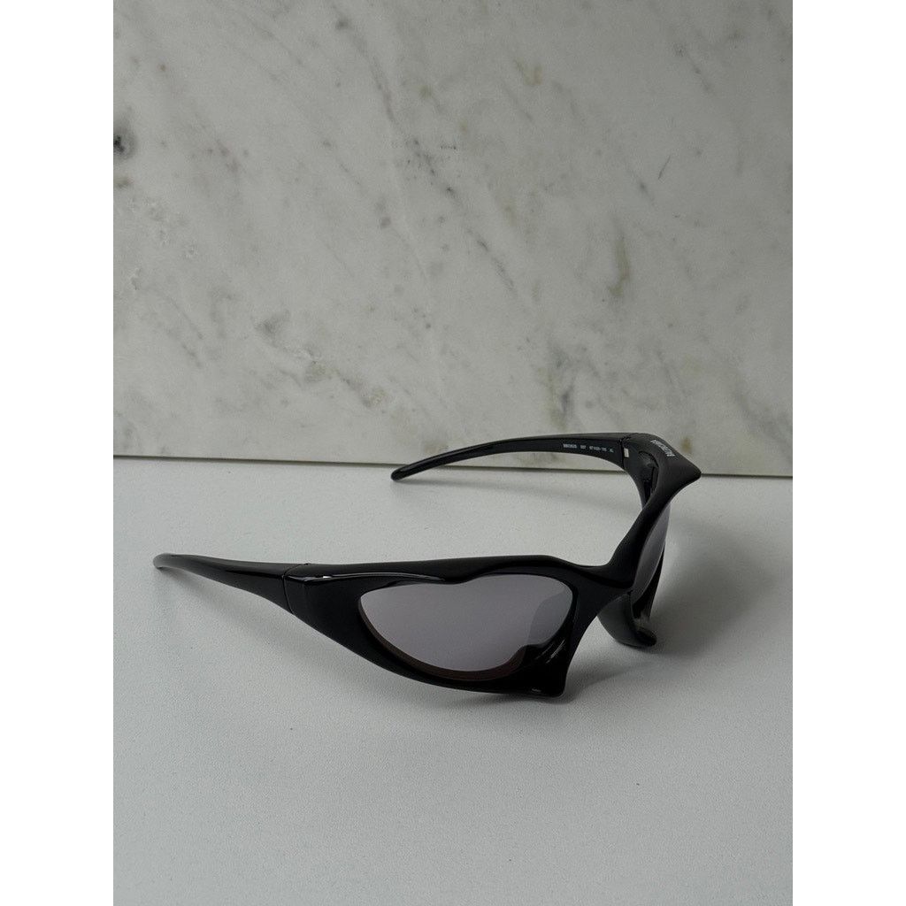 Balenciaga NEW Balenciaga BB0352S Mask Sunglasses in Black Mirror Size ONE SIZE - 4 Thumbnail