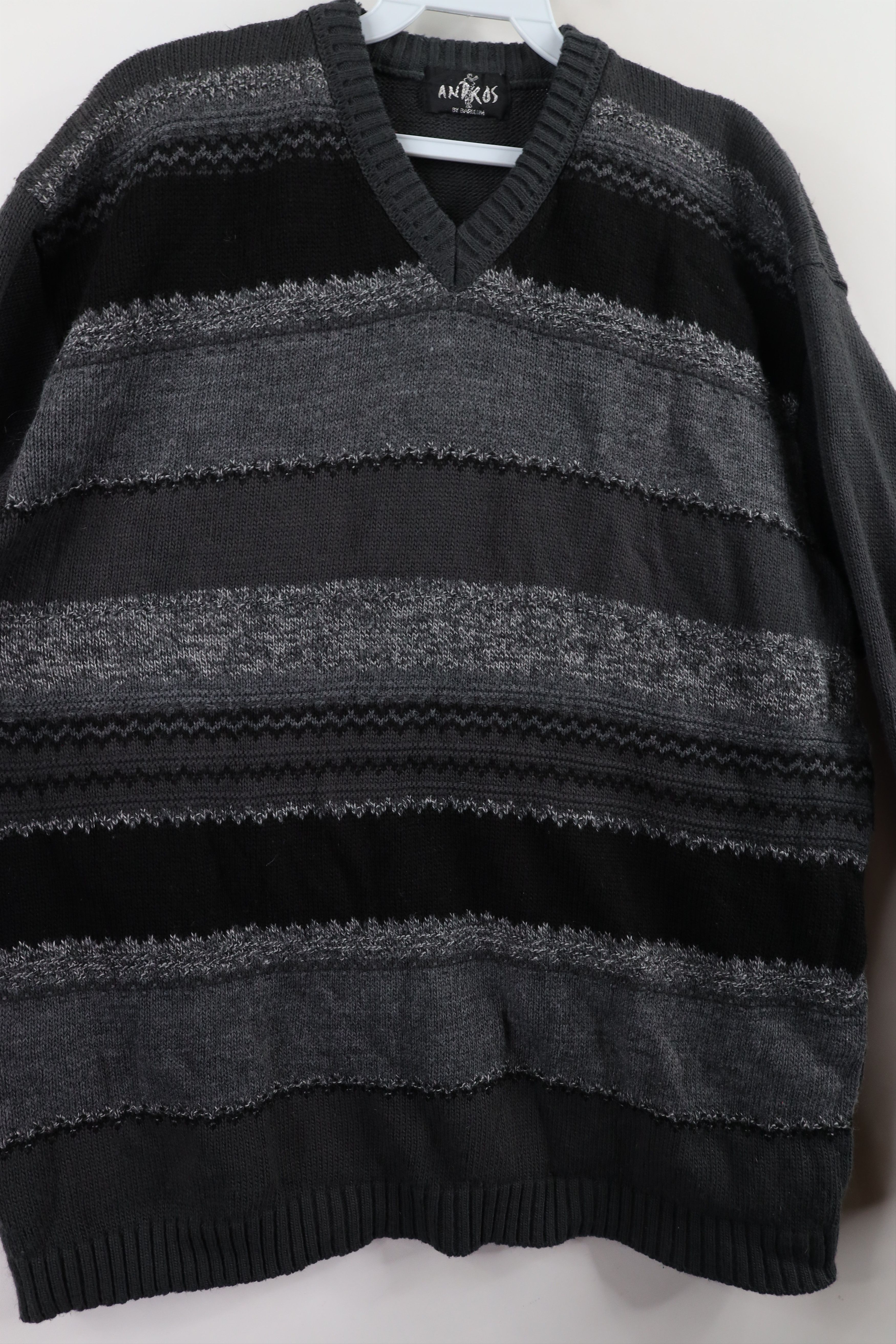 Vintage Vintage 90s Coogi Style Wool Blend Knit Striped Sweater Size US L / EU 52-54 / 3 - 4 Thumbnail