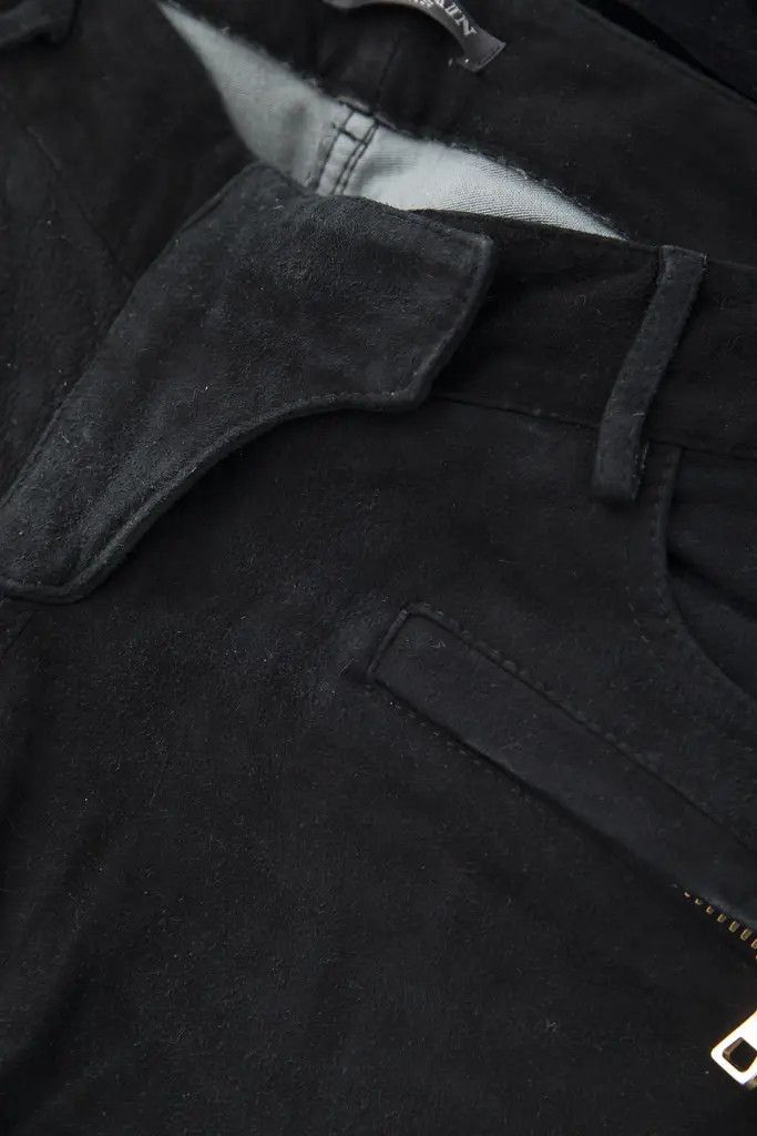 Balmain AW10 black suede biker pants Size 26" / US 2 / IT 38 - 6 Thumbnail