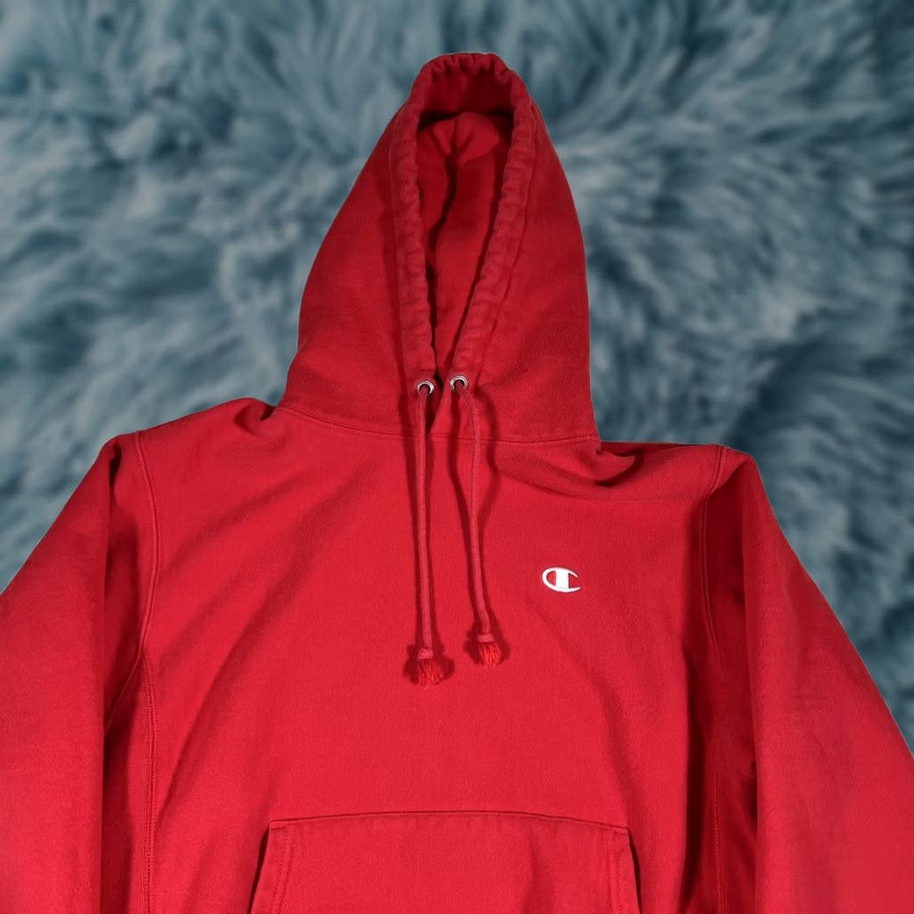 Champion VINTAGE Champion Reverse Weave Hoodie Mens Medium Red Pullover Sweatshirt Y2K Size US M / EU 48-50 / 2 - 1 Thumbnail