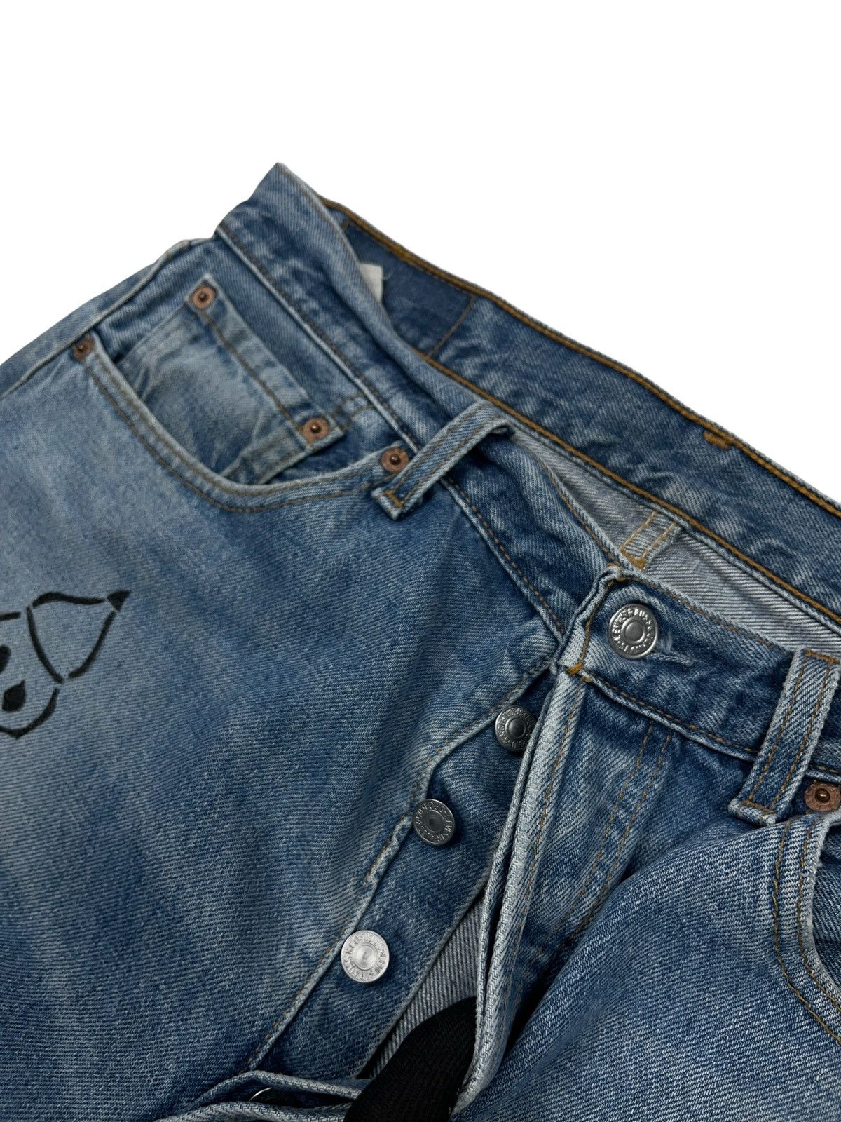 Band Tees Sick GG Allin Custom Hand Made Jeans On Vintage Levi’s 501 Size US 34 / EU 50 - 8 Thumbnail