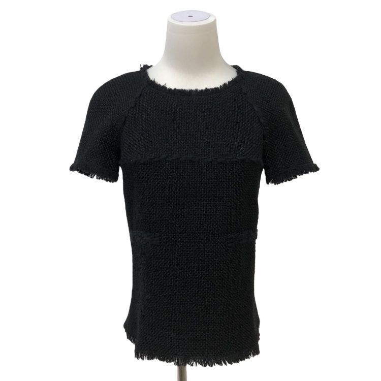 Chanel Chanel Black Fringe Wool Knit Top Size 34 Size XS / US 0-2 / IT 36-38 - 1 Thumbnail