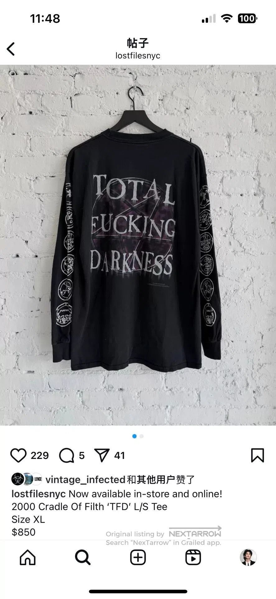 Vintage Vintage 90s Cradle Of Filth Tee. Size US M / EU 48-50 / 2 - 5 Thumbnail