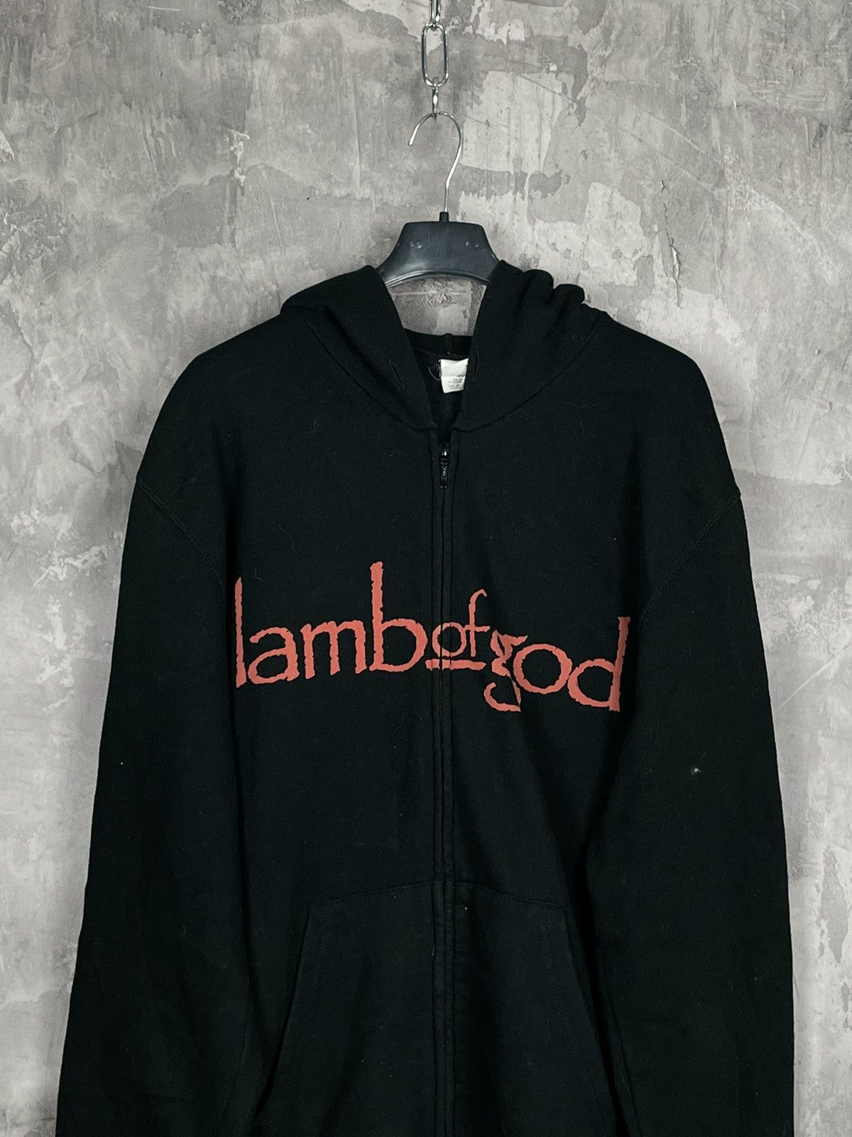 Band Tees × Vintage Vintage Lamb of God Skull Big Logo Grunge Y2K Hoodie Size US L / EU 52-54 / 3 - 8 Thumbnail