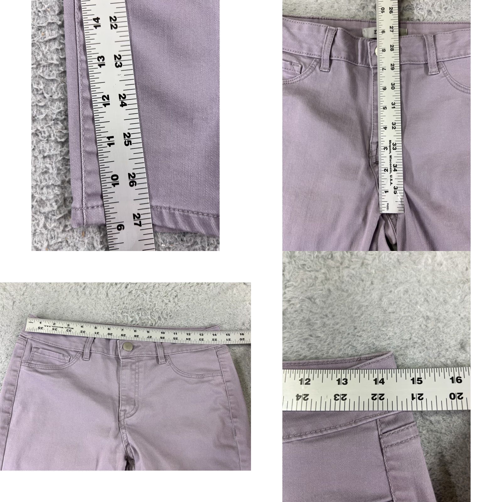 Vintage Refuge Jeans Womens 6 Purple Denim Skinny Low Rise 27x27 Cotton Blend 5-Pocket Embroidered Stretch Size 28" / US 6 / IT 42 - 8 Thumbnail
