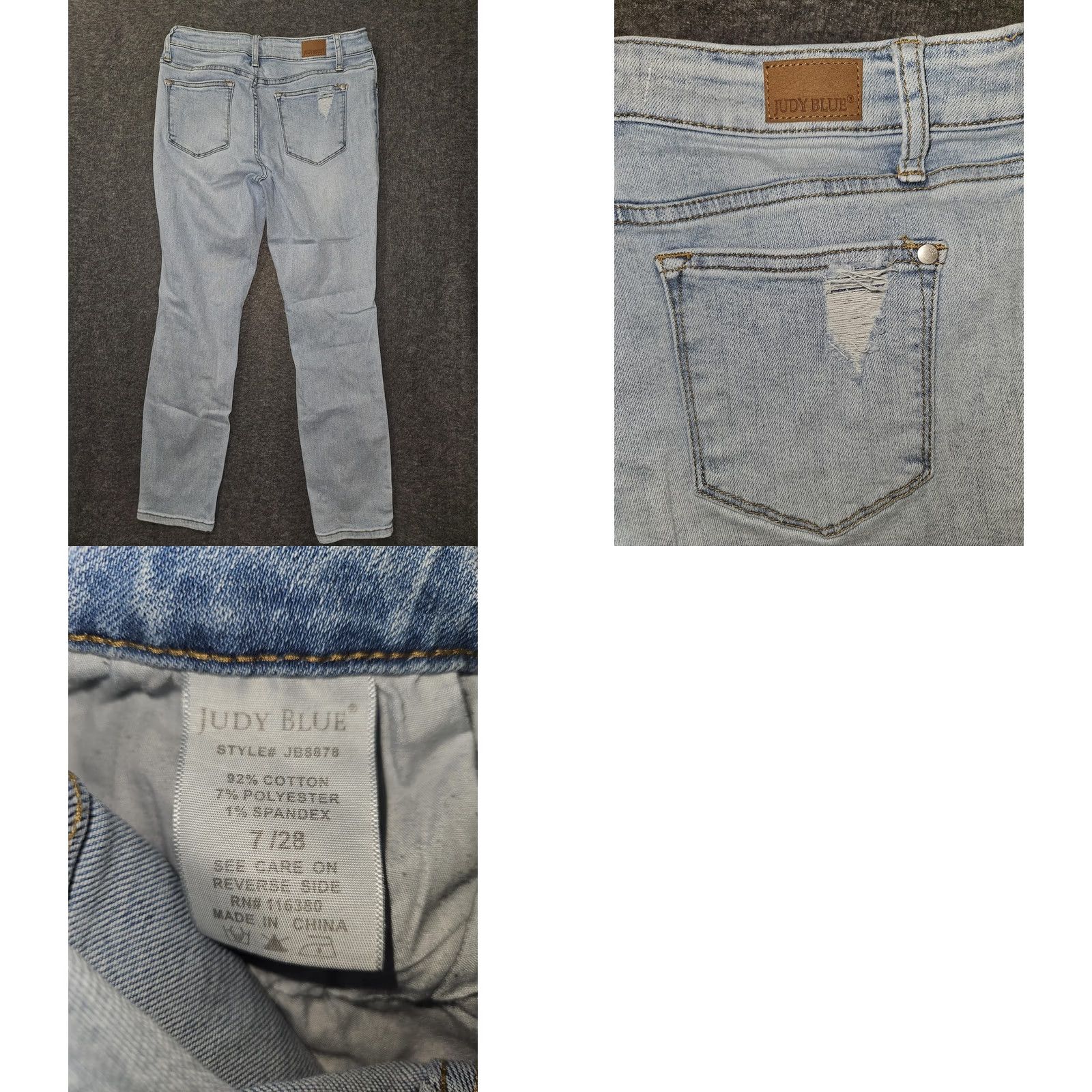 Vintage Judy Blue Jeans Womens Light Wash Boyfriend Fit Distressed Stretch JB8278 7/28 Denim Jeans Women’s Relaxed Straight Leg Size 28" / US 6 / IT 42 - 8 Thumbnail