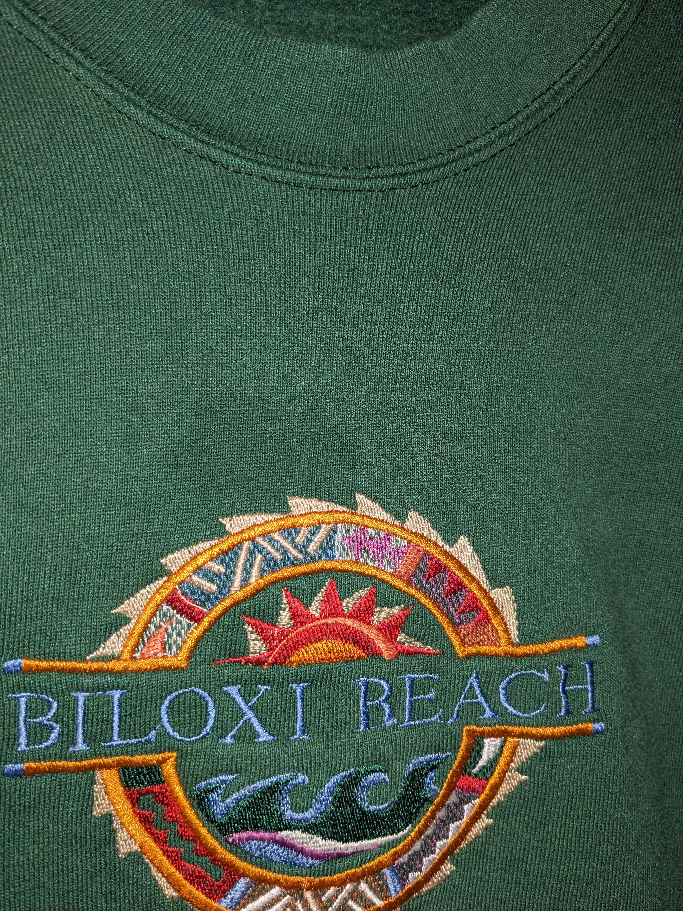 Designer × Vintage Vintage 90s Biloxi Beach Spell Out Logo Large Sweatshirt Size US L / EU 52-54 / 3 - 7 Thumbnail