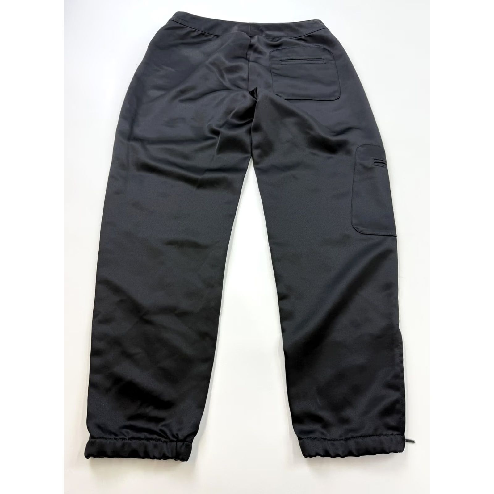 Vintage Womyn Pants Womens 4 Black Satin Cargo Utility Ankle Zip Cuffed USA Workwear Size 27" / US 4 / IT 40 - 6 Thumbnail