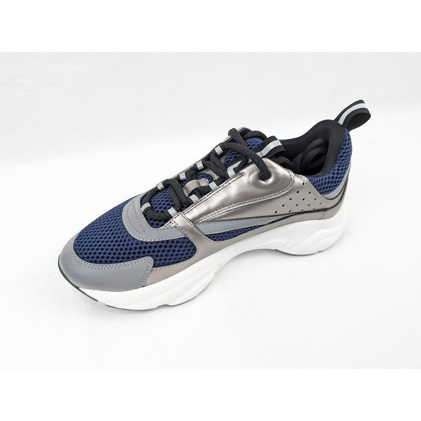Dior o1rshd1 B22 Calfskin Mesh Sneakers in Grey/Blue Size US 8 / EU 41 - 9 Thumbnail
