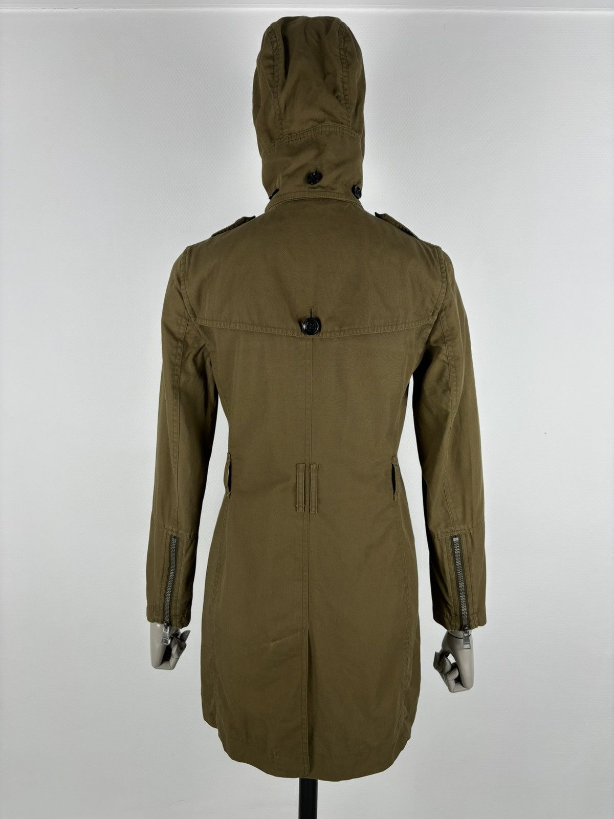 Burberry × Burberry Prorsum × Designer BRIT Nova Check Khaki Coat Hooded Trench Zip Jacket Bomber USA 4 UK 6 Size S / US 4 / IT 40 - 5 Thumbnail