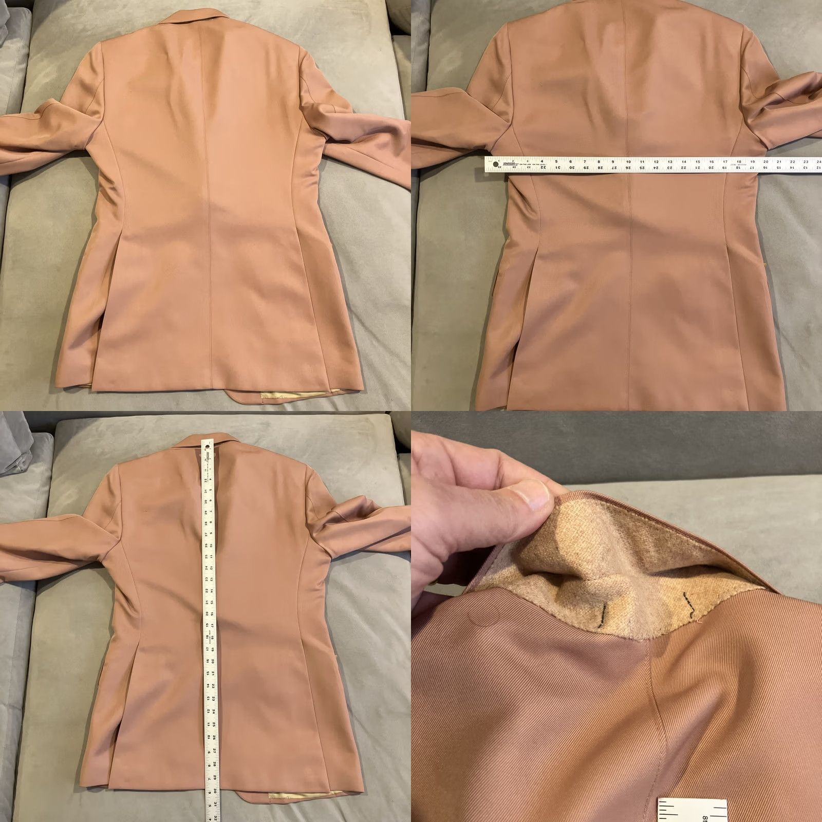 Vintage VINTAGE Le Quadrille Blazer Jacket 40R Beige Mens Regular, Paris/New York/London Sport Coat Swing London Theme 40 Mens Size 40R - 8 Thumbnail