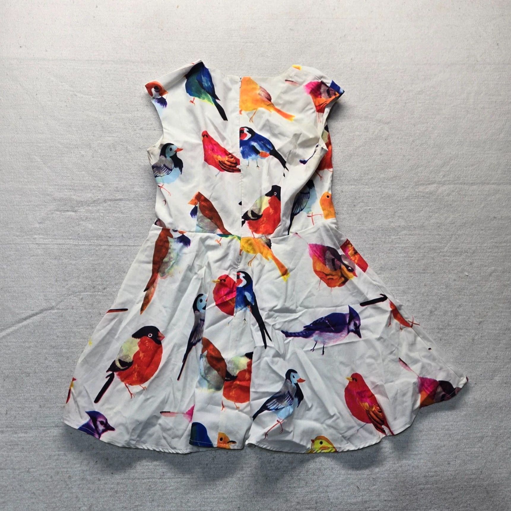 Gloverall White Birds Print Short Sleeveless Shirt Dress Womens Large Size 36" / US 14 / IT 50 - 7 Thumbnail