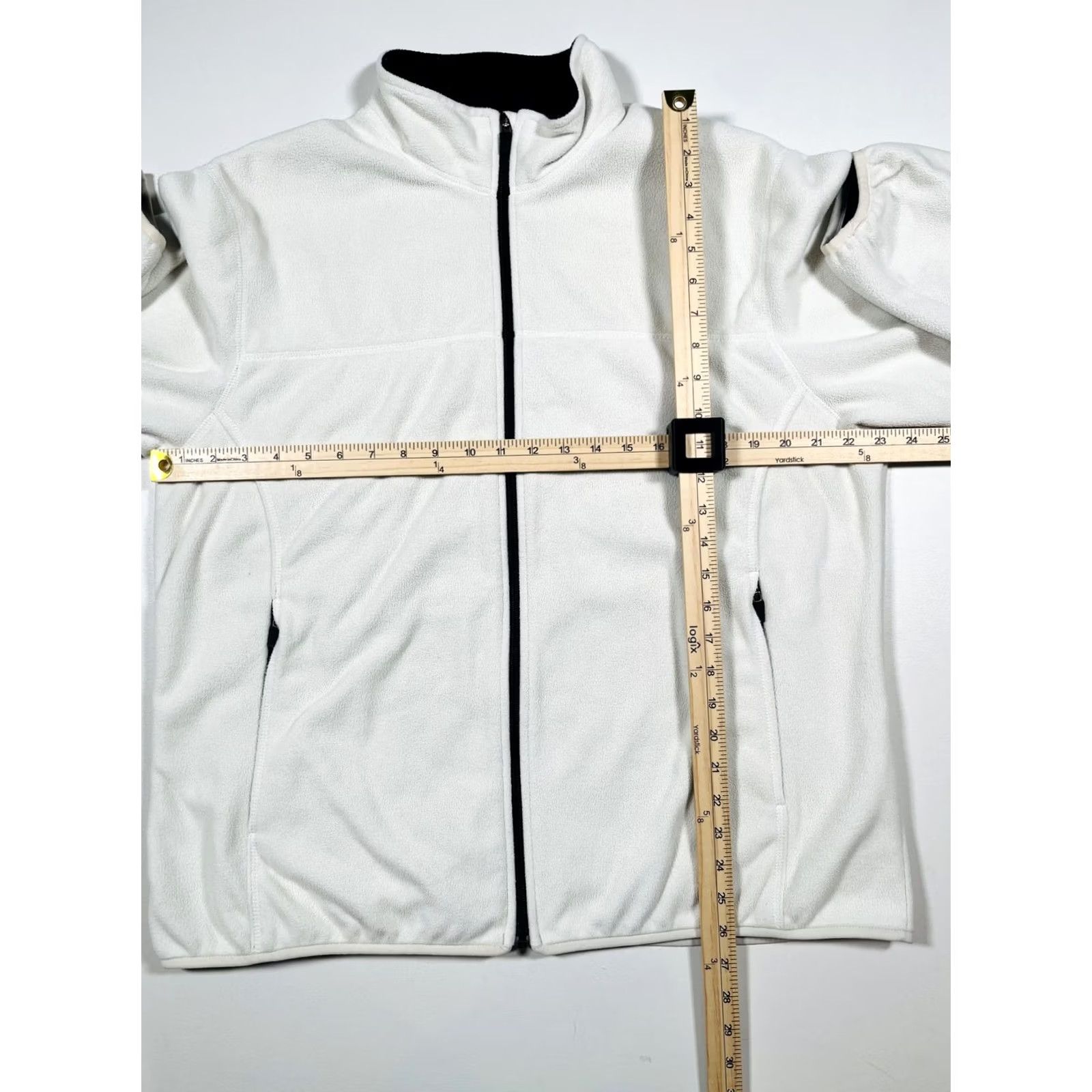 Lands' End Lands' End Fleece Jacket Womens 1X White Full Zip Pockets Plus Size Warm de0 Vintage? (structure) Size XL / US 12-14 / IT 48-50 - 4 Thumbnail