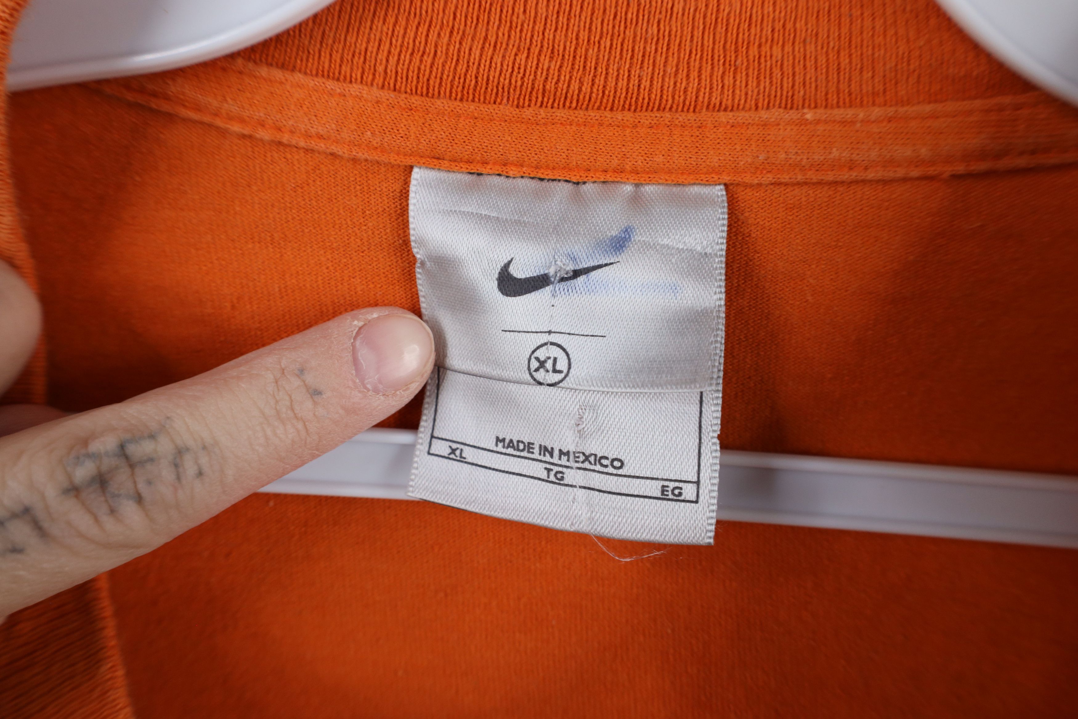 Nike × Vintage Vintage Nike Scott Big Swoosh Long Sleeve T-Shirt Orange Size US XL / EU 56 / 4 - 6 Thumbnail