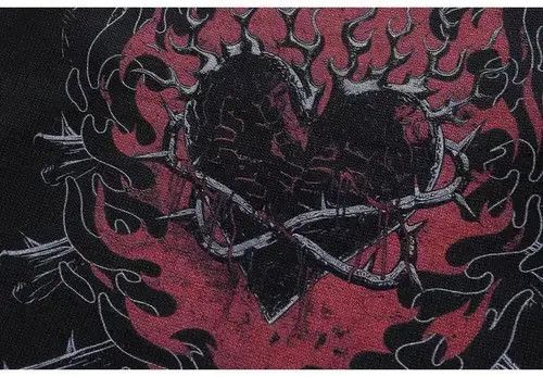 Aran Isles Knitwear × Japanese Brand Oversized Knit Flame Thorn Heart Goth Sweaters Size US M / EU 48-50 / 2 - 4 Thumbnail