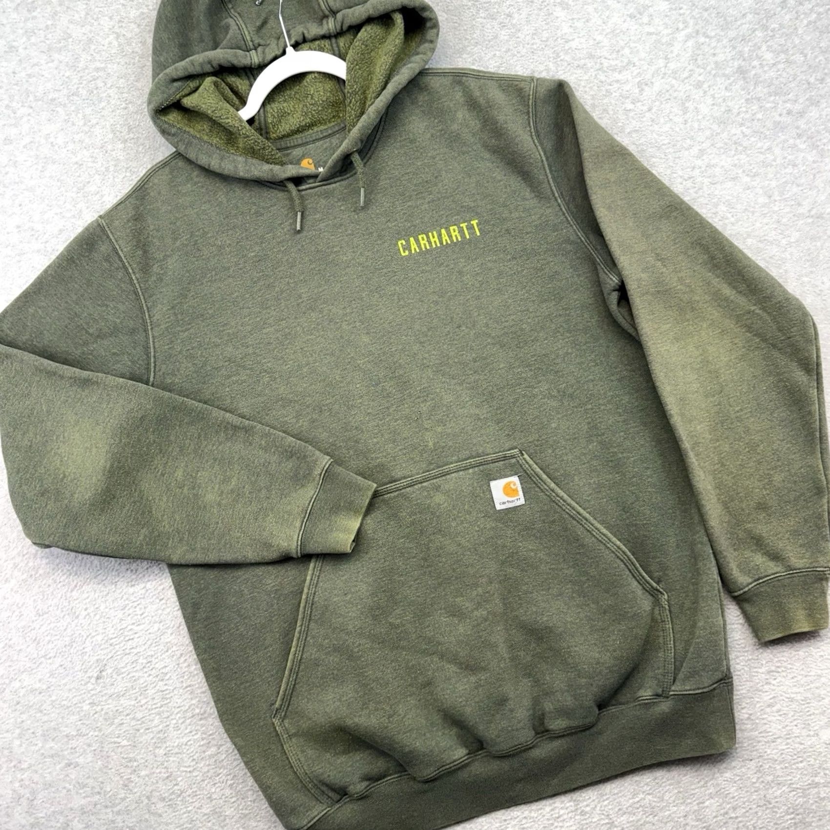 Carhartt Carhartt Hoodie Mens Size M Green Heavyweight Hooded Pockets Long Sleeve Pullover Crew Neck Size US M / EU 48-50 / 2 - 2 Thumbnail