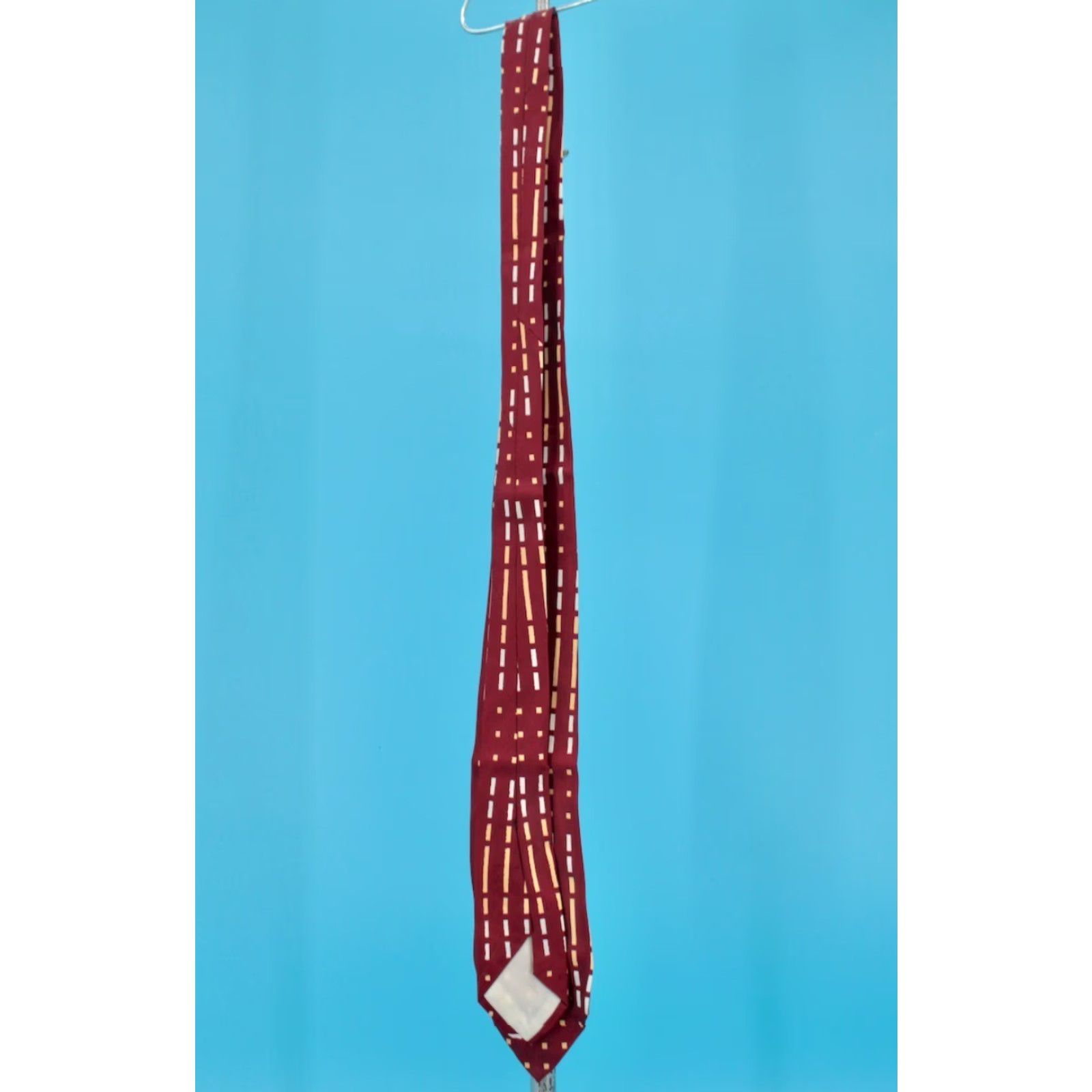 Vintage VTG 1950s Necktie Mens Geometric Brown & White Stripes Tie - 50s Vintage Tie Mens Mens, Brown, 3.5" Wide, 52.25" Length, Good Vintage Condition Size ONE SIZE - 5 Thumbnail