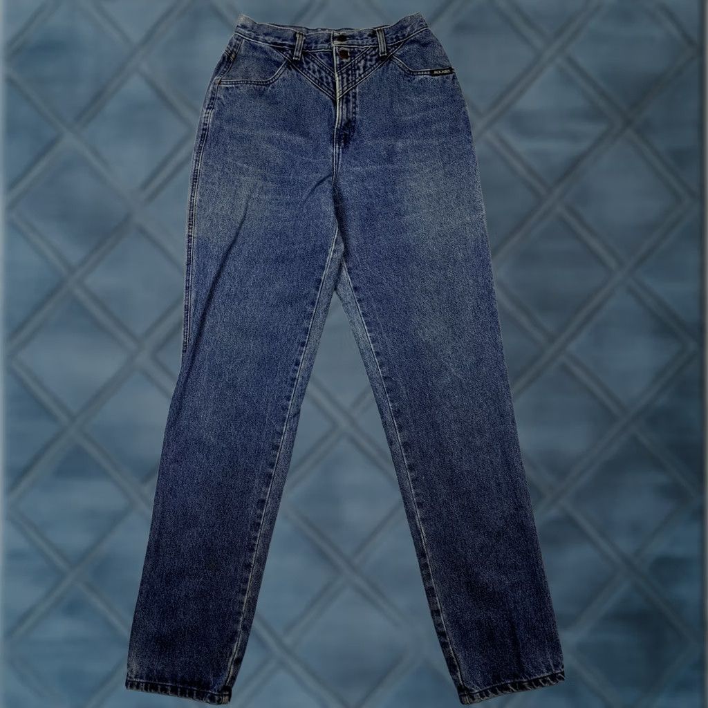 Vintage Vtg Rockies Women Jeans Tall 12T High Rise Tapered Mid Wash Blue Denim Mom Fit Womens Size 27" / US 4 / IT 40 - 1 Thumbnail