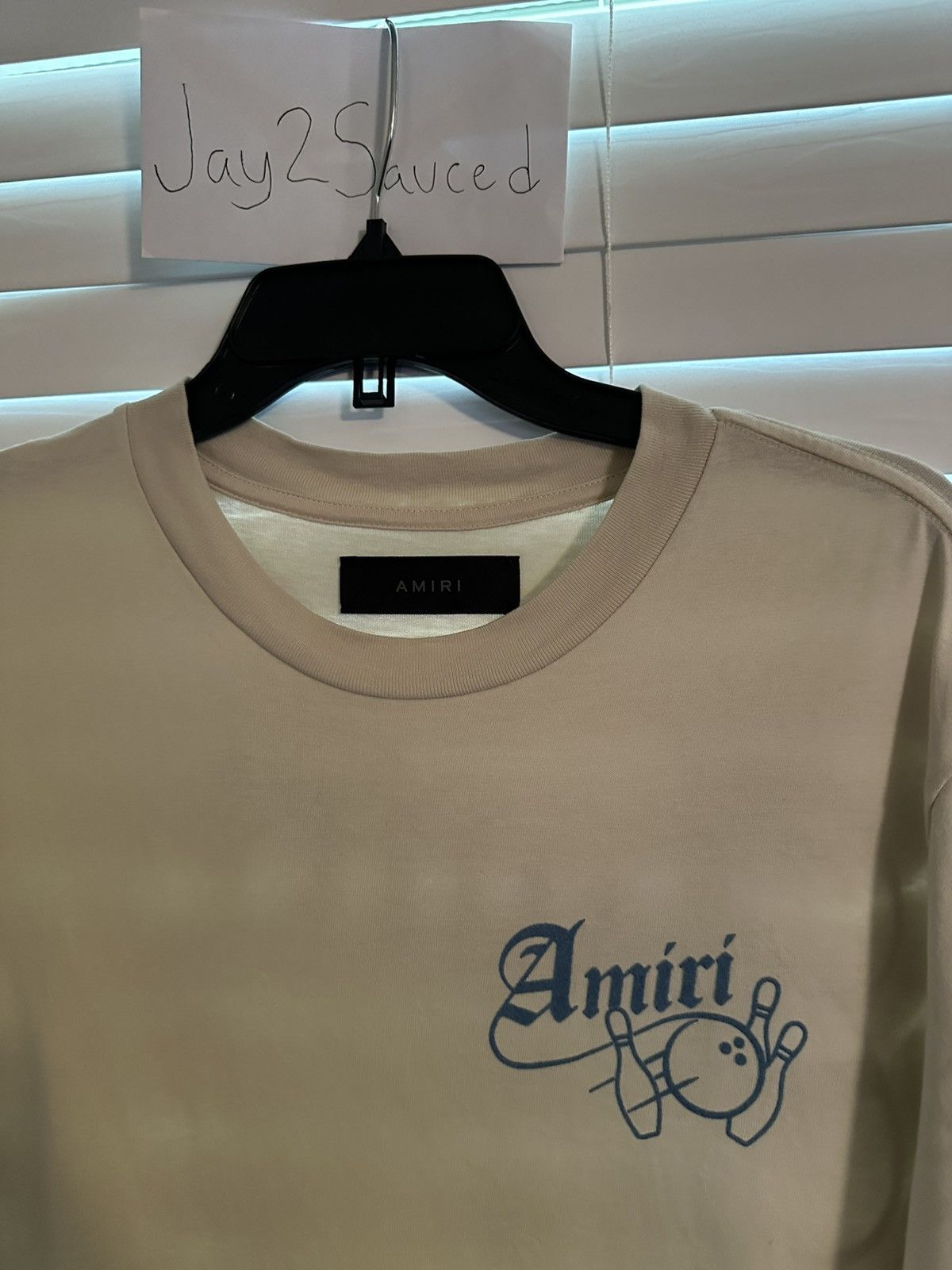 Amiri Beige Amiri Bowling Tee Size US L / EU 52-54 / 3 - 5 Thumbnail