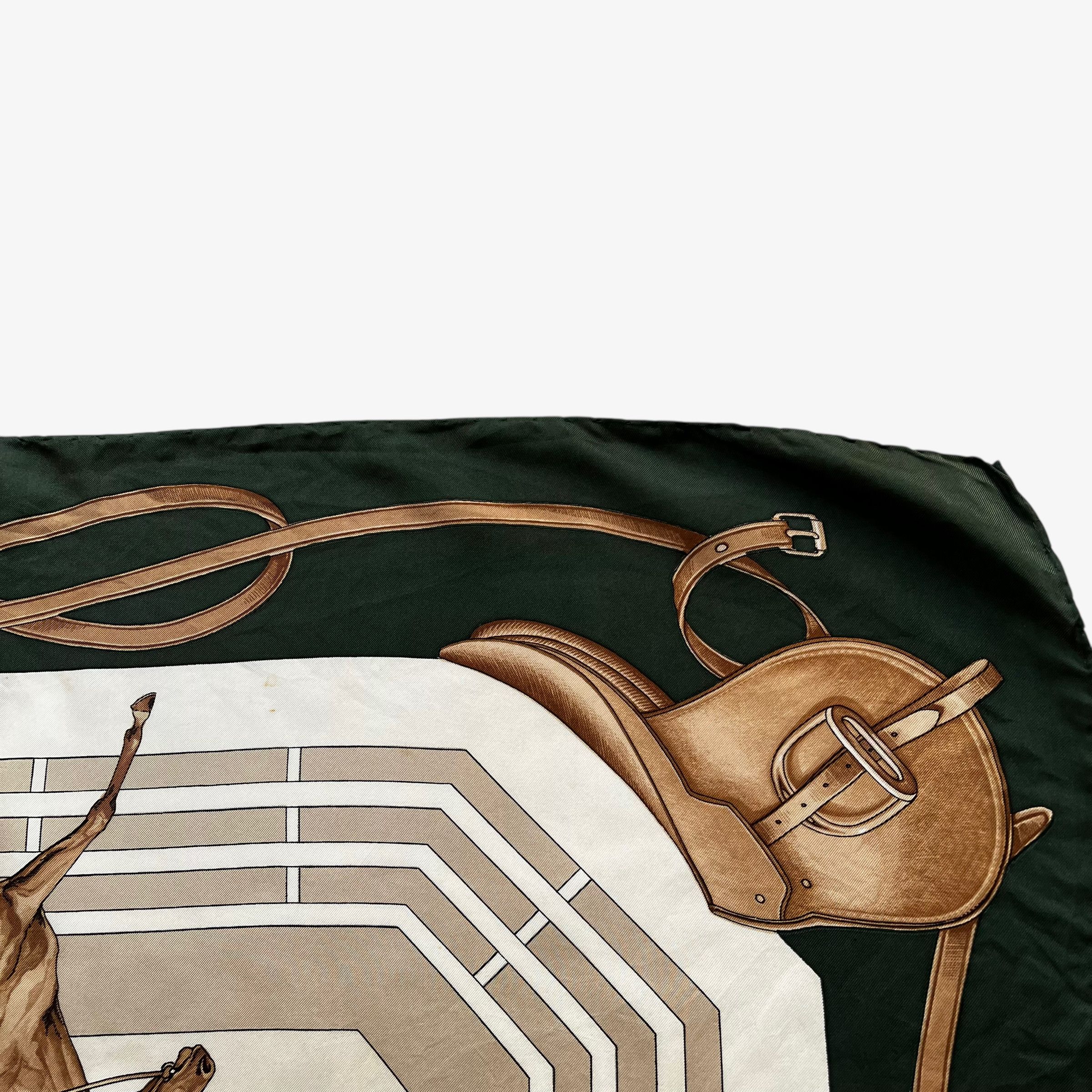 Celine Vintage 80s Celine Paris Equestrian Print Silk Scarf Size ONE SIZE - 4 Thumbnail