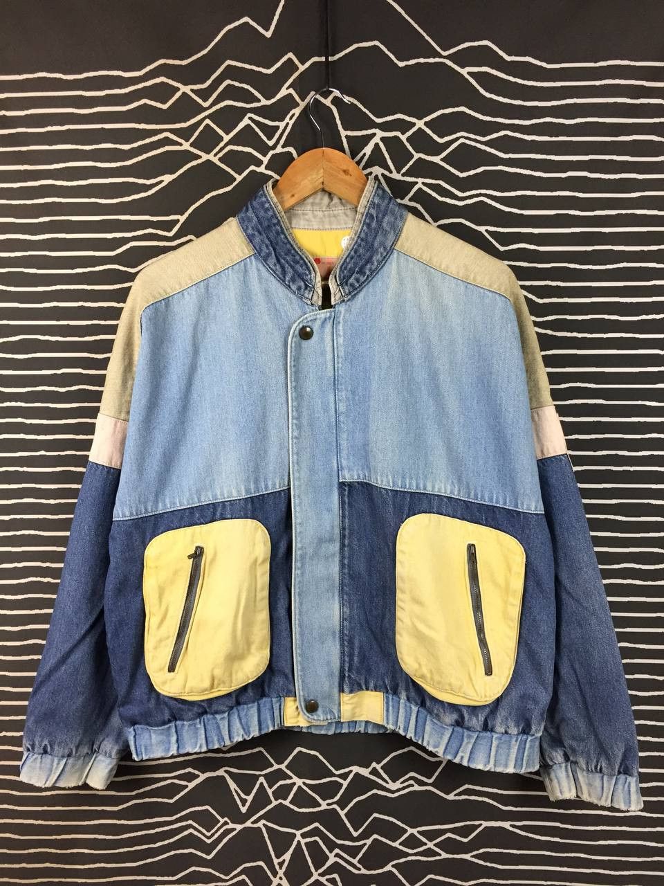 O'Neill Vtg 90s O'Neill Shower Colorblock Denim Bomber Jacket Size US M / EU 48-50 / 2 - 1 Thumbnail