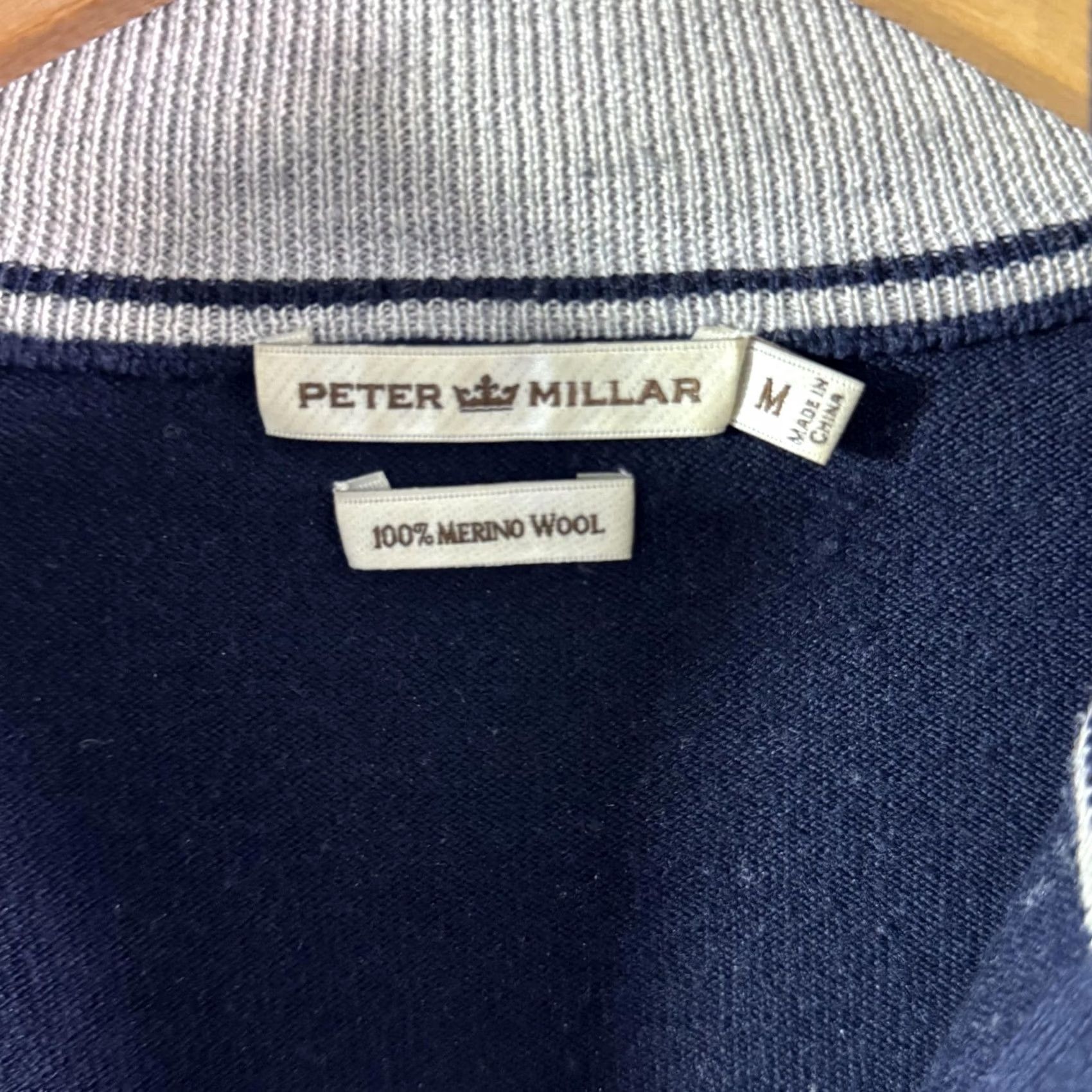 Peter Millar VINTAGE? No. Peter Millar Sweater Mens M Navy Blue Merino Wool 1/4 Zip Golf Pullover Phoenix Open Mens Size US M / EU 48-50 / 2 - 4 Thumbnail