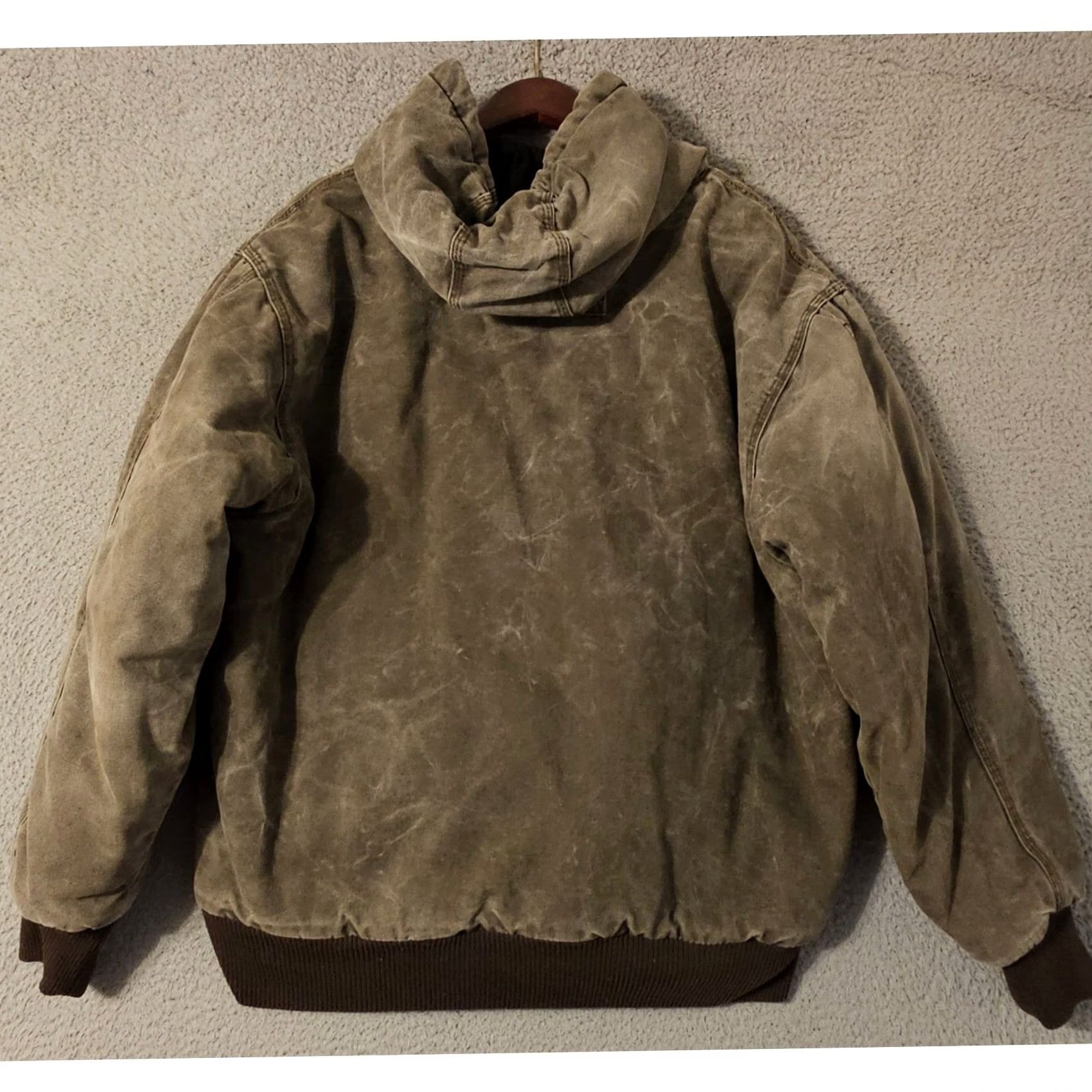 Vintage Cabelas Outdoor Gear Jacket Hooded Quilted Lined Brown Canvas Work Large Mens Size US L / EU 52-54 / 3 - 2 Thumbnail