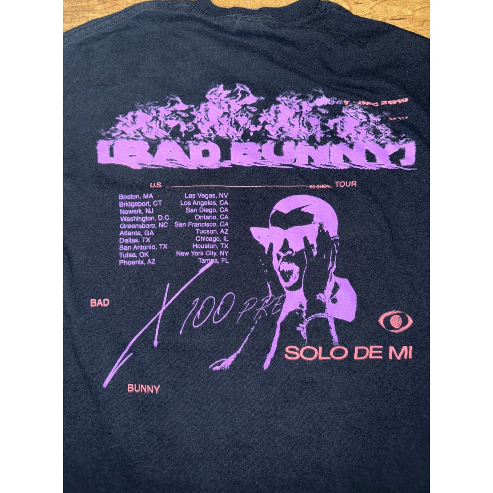 Vintage Bad Bunny X100PRE Tour T-Shirt Black M Men Shirt 90s? Size US M / EU 48-50 / 2 - 2 Thumbnail