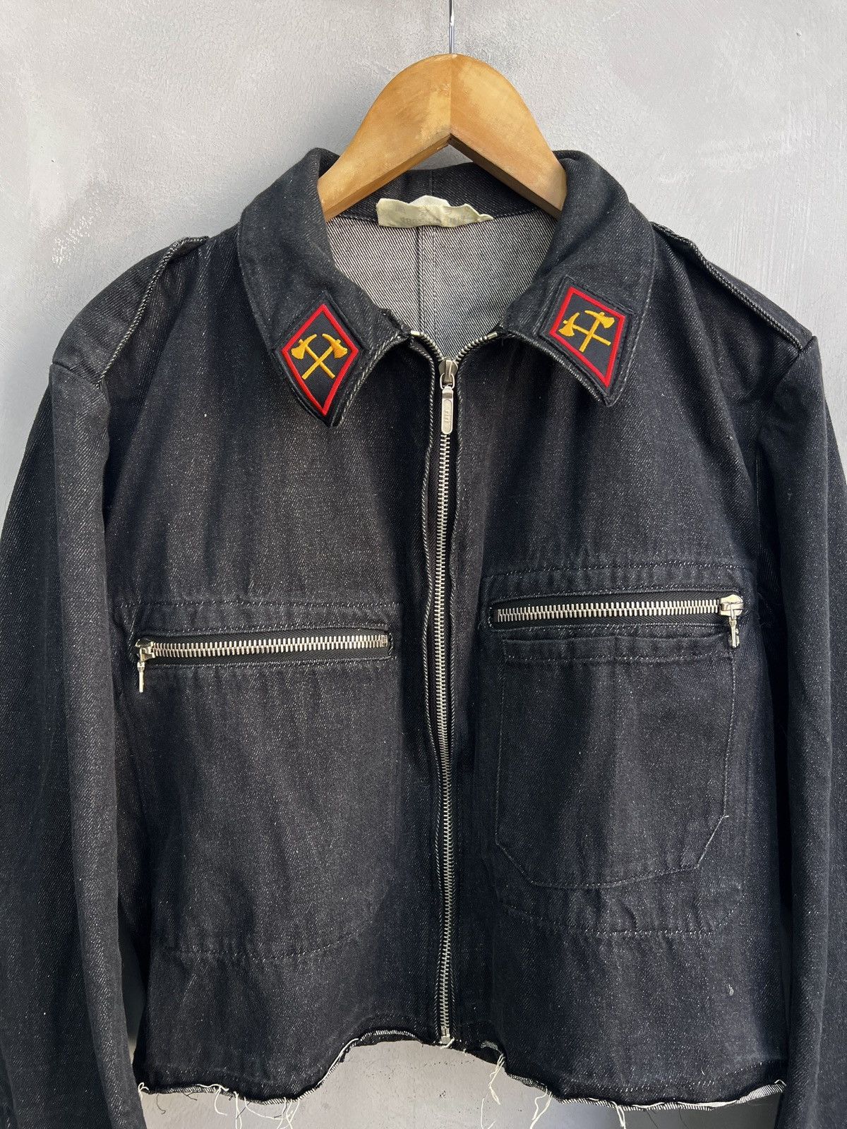 Le Laboureur Rare japanese cropped military army le leboureur riri zip Size US M / EU 48-50 / 2 - 2 Thumbnail