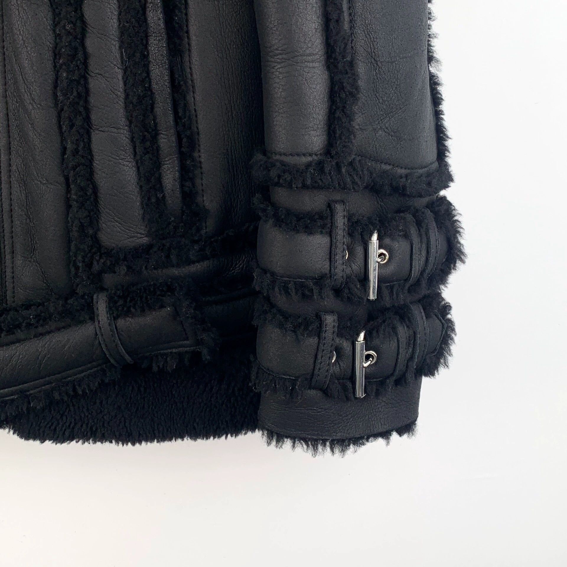 Balmain KM0794 Balmain Black Lambskin Shearling Zip-Up Jacket Size US S / EU 44-46 / 1 - 4 Thumbnail