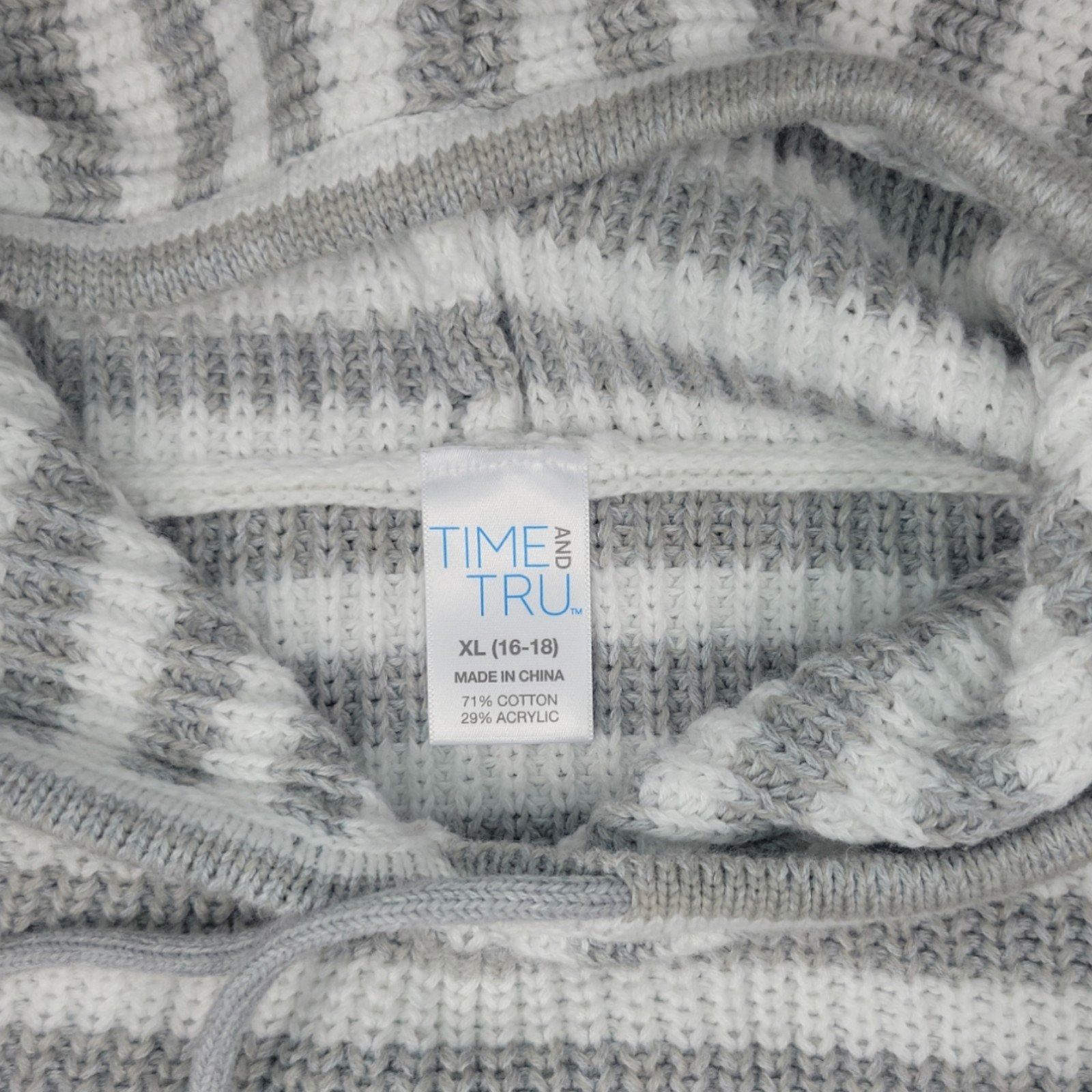 Other Womens XL Time and Tru grey-white boyfriend oversized hooded Size XL / US 12-14 / IT 48-50 - 11 Thumbnail