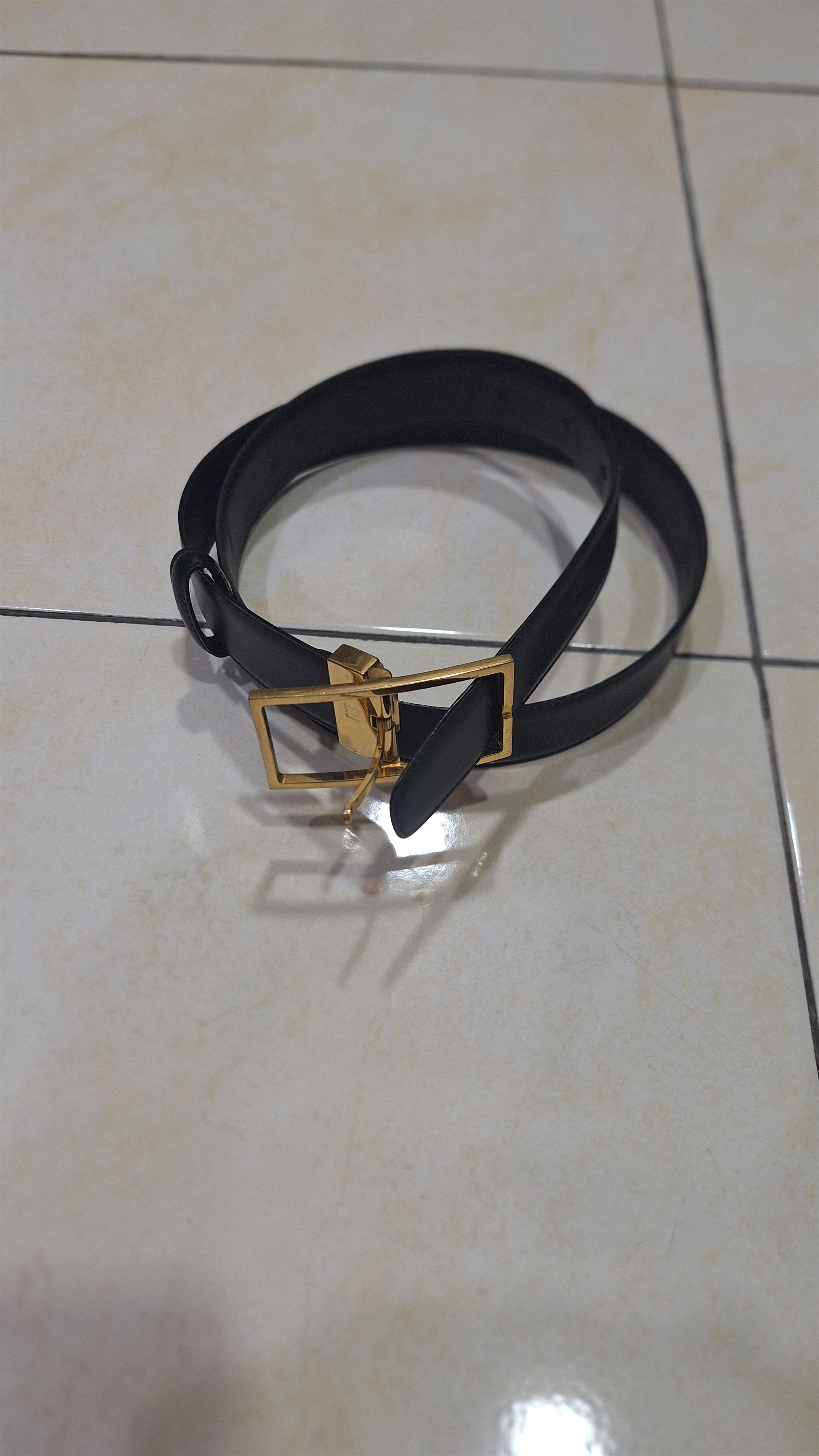 Alfred Dunhill Dunhill Black Leather Gold Buckle Size ONE SIZE - 2 Thumbnail
