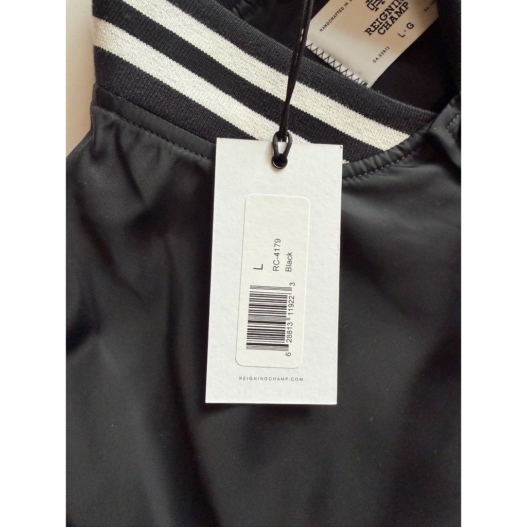 Reigning Champ Reigning Champ Jacket Mens Black Satin Stadium Bomber Size US L / EU 52-54 / 3 - 5 Thumbnail