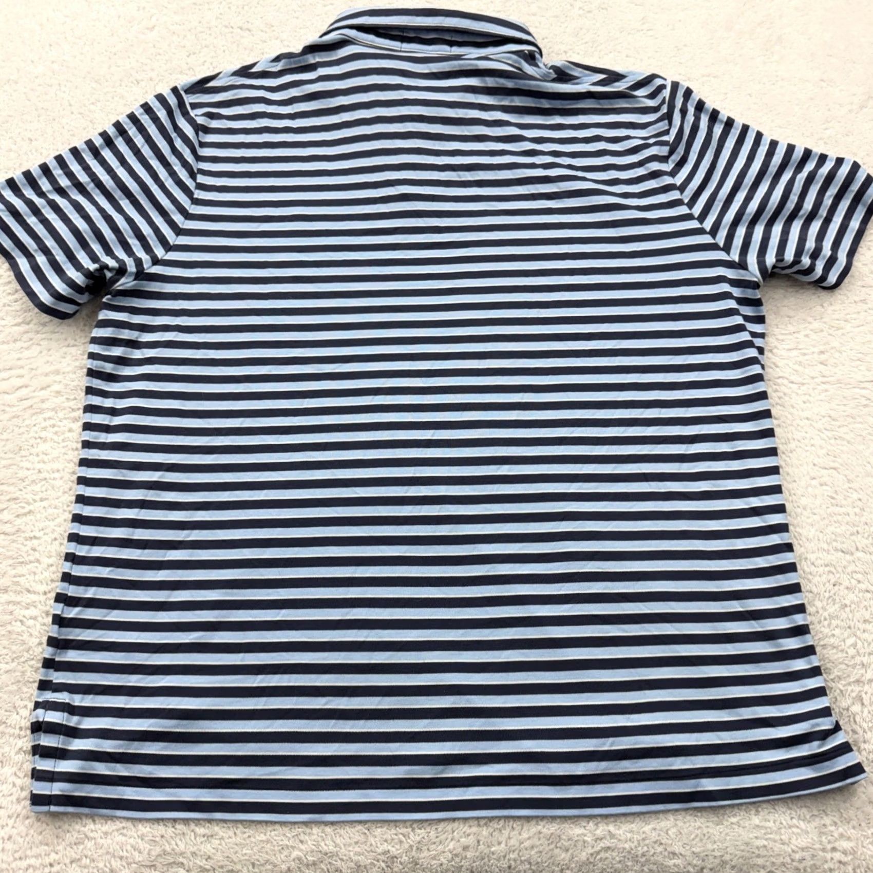 Polo Ralph Lauren VINTAGE Polo Ralph Lauren Mens Striped Short Sleeve Polo Shirt Navy Blue Light Blue XL Size US XL / EU 56 / 4 - 7 Thumbnail