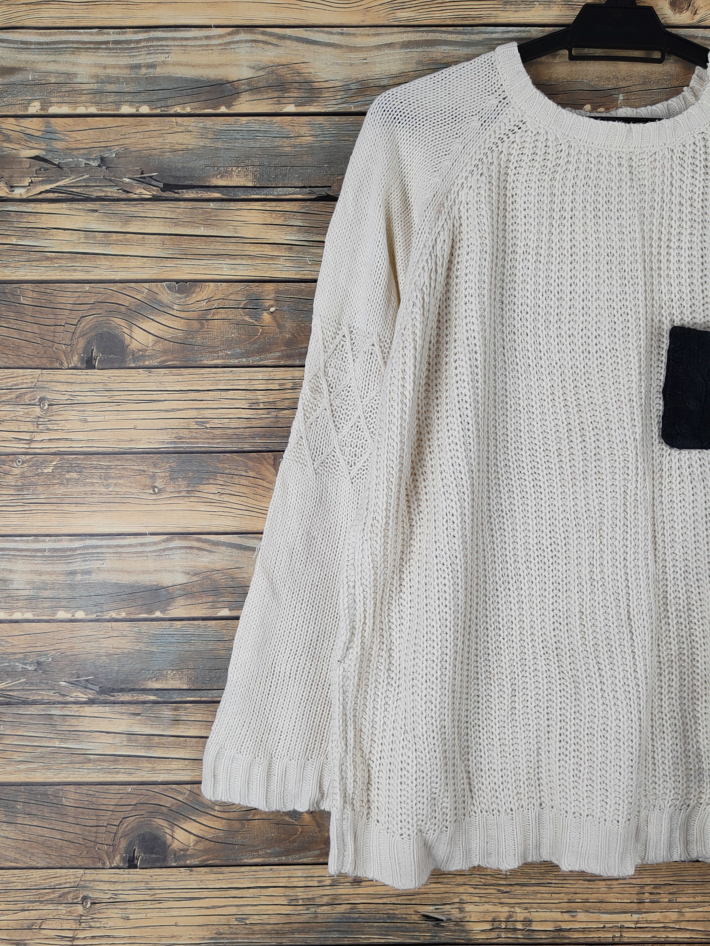 Aran Isles Knitwear × Japanese Brand × Vintage Soulberry Ivory Knitwear Sweatshirts #W1451 Size L / US 10 / IT 46 - 3 Thumbnail